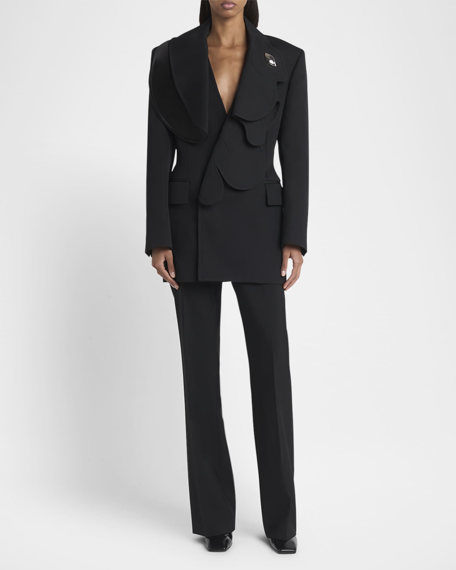 High-Rise Light Travel Wool Flare Trousers 1