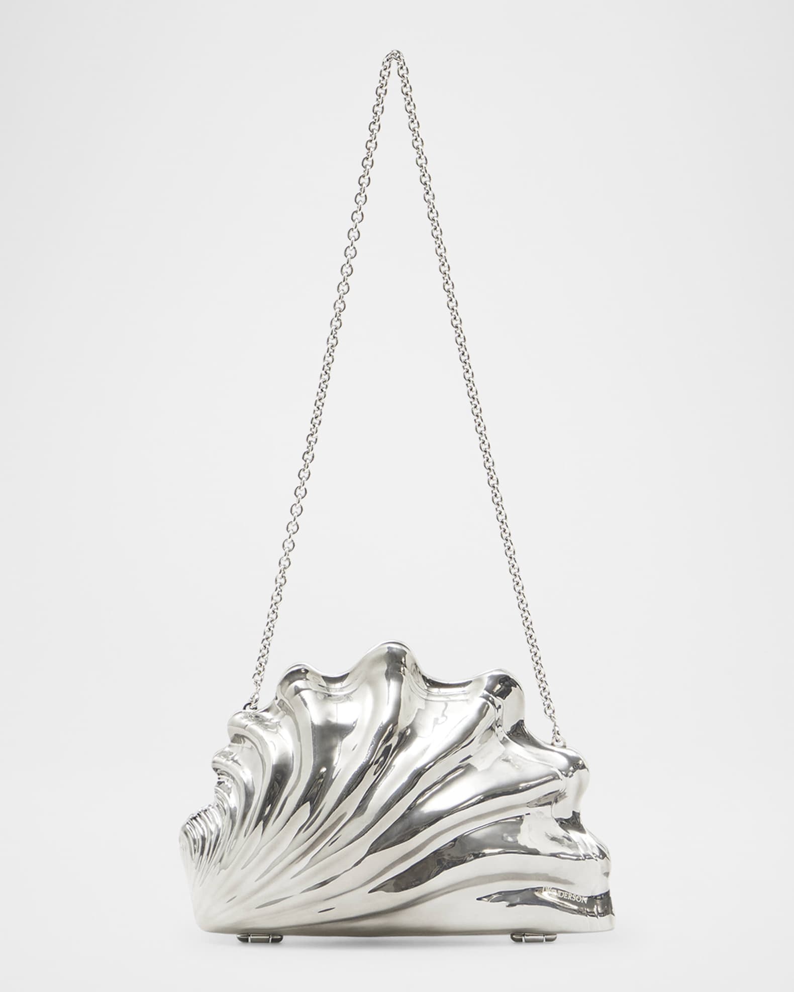 Shell Chrome Resin Clutch Bag 0