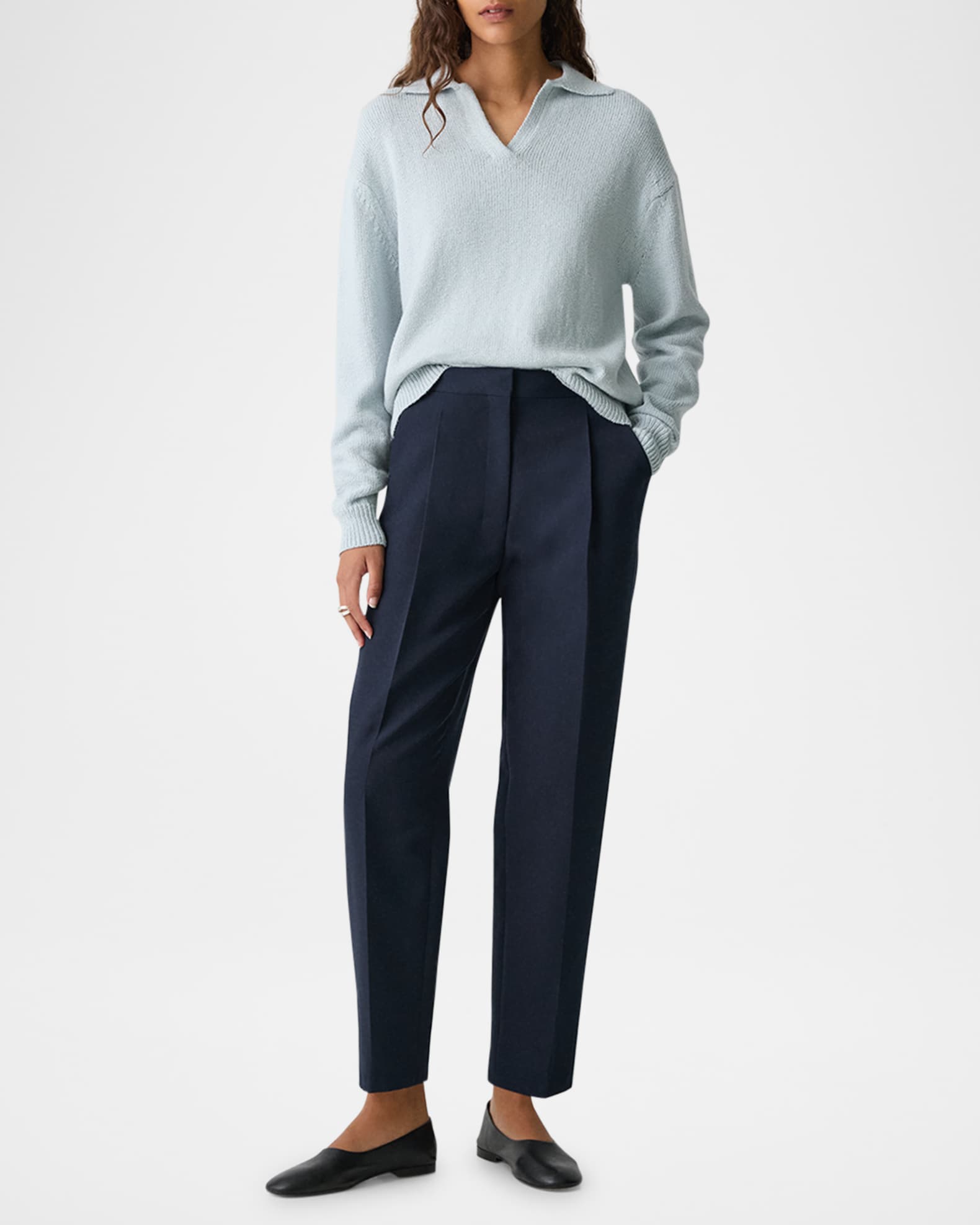 Pleated Tapered Ankle Pants 1