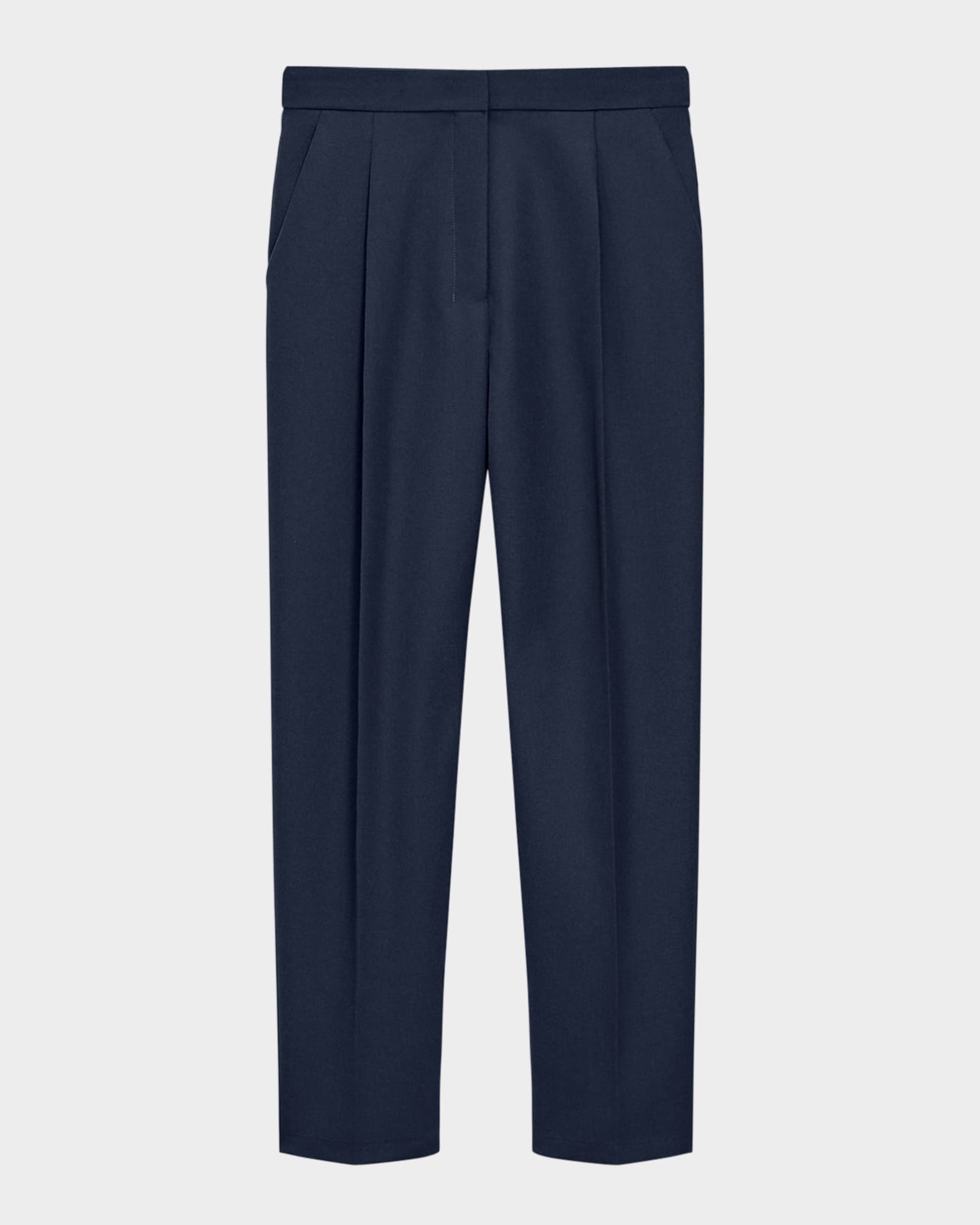 Pleated Tapered Ankle Pants 0