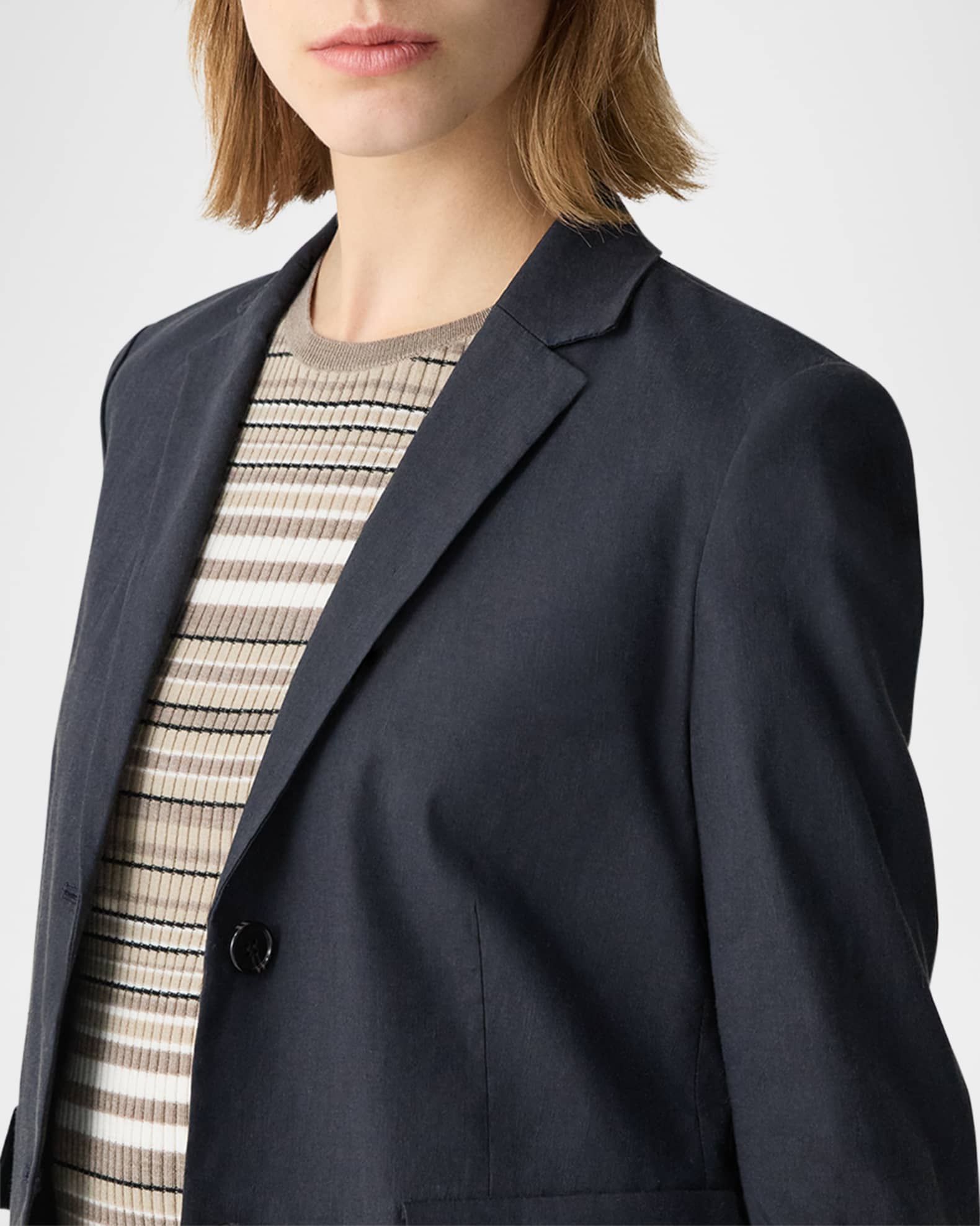 Theory Shrunken Crunch Linen Jacket | Neiman Marcus