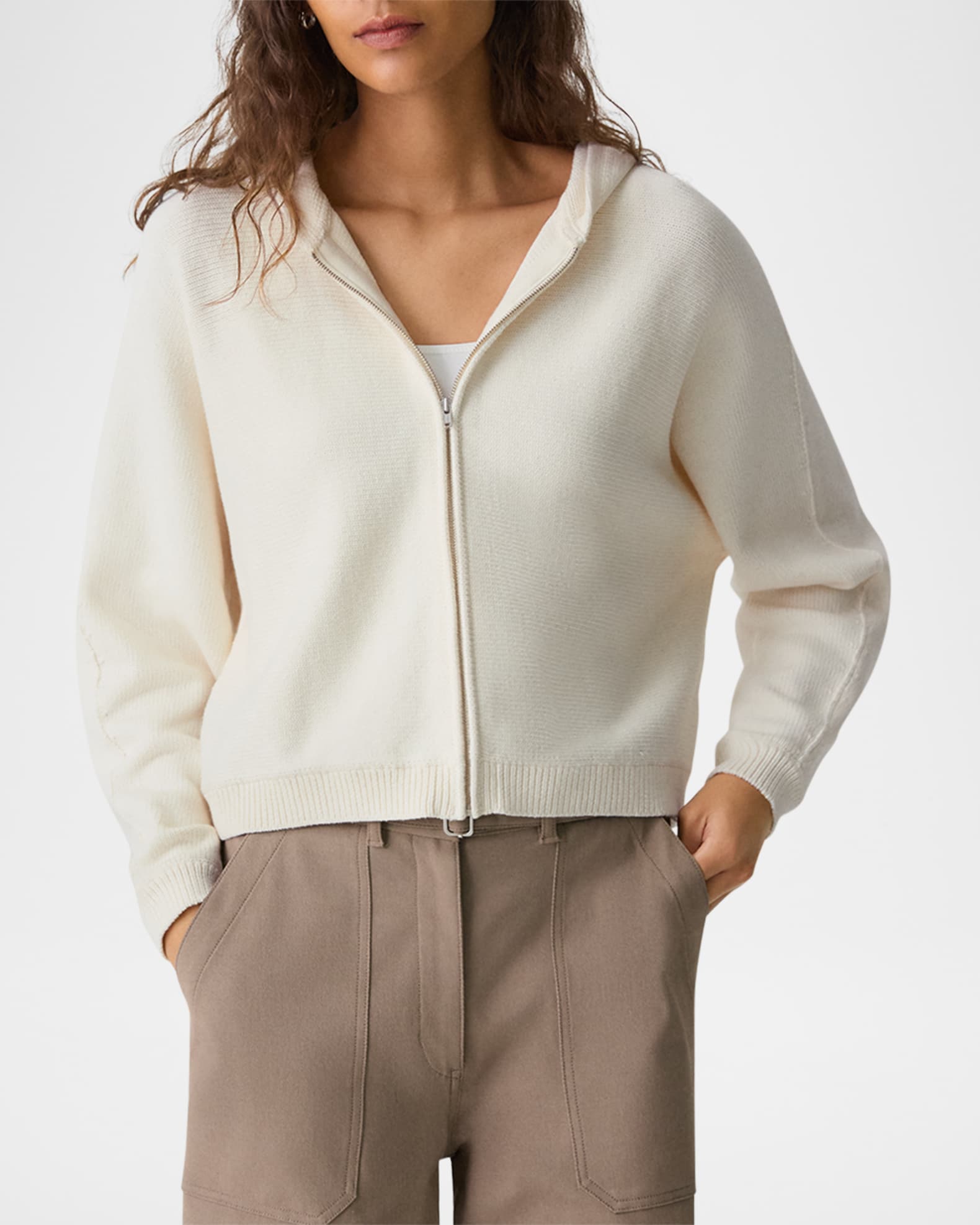 Theory Cotton Zip-Up Hoodie | Neiman Marcus