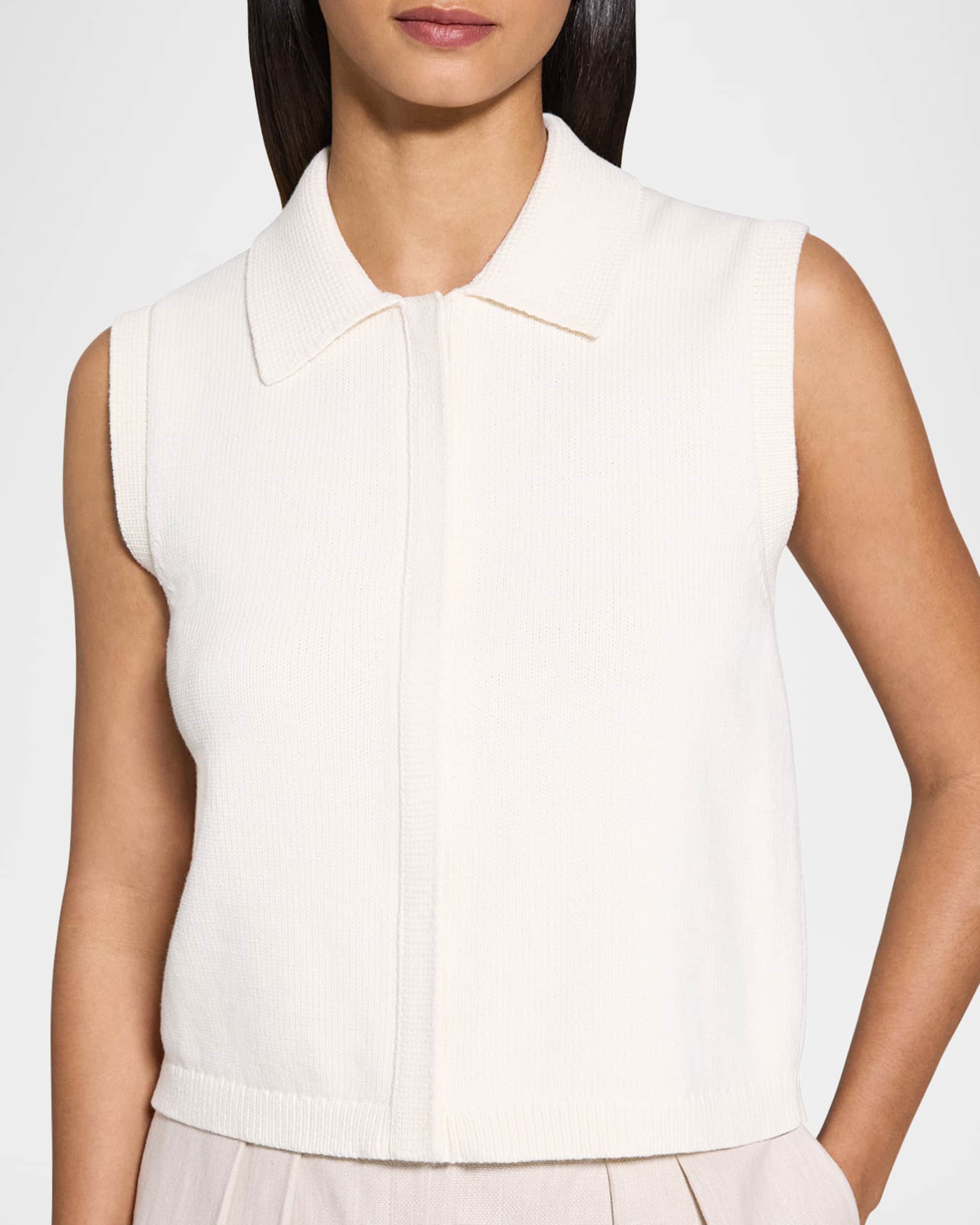 Striped Admiral Crepe Slim Vest | Theory