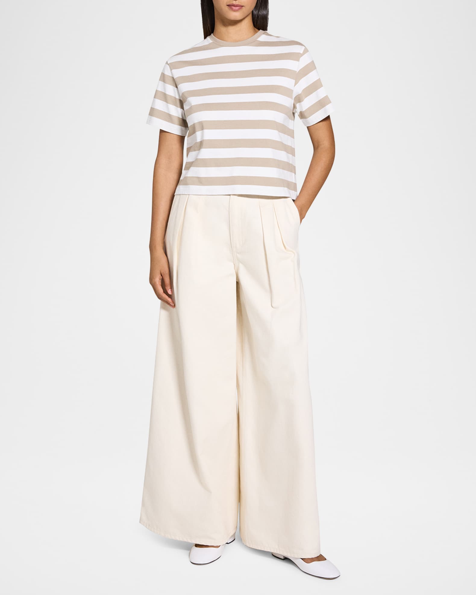 Stripe Boxy Crewneck Tee 1