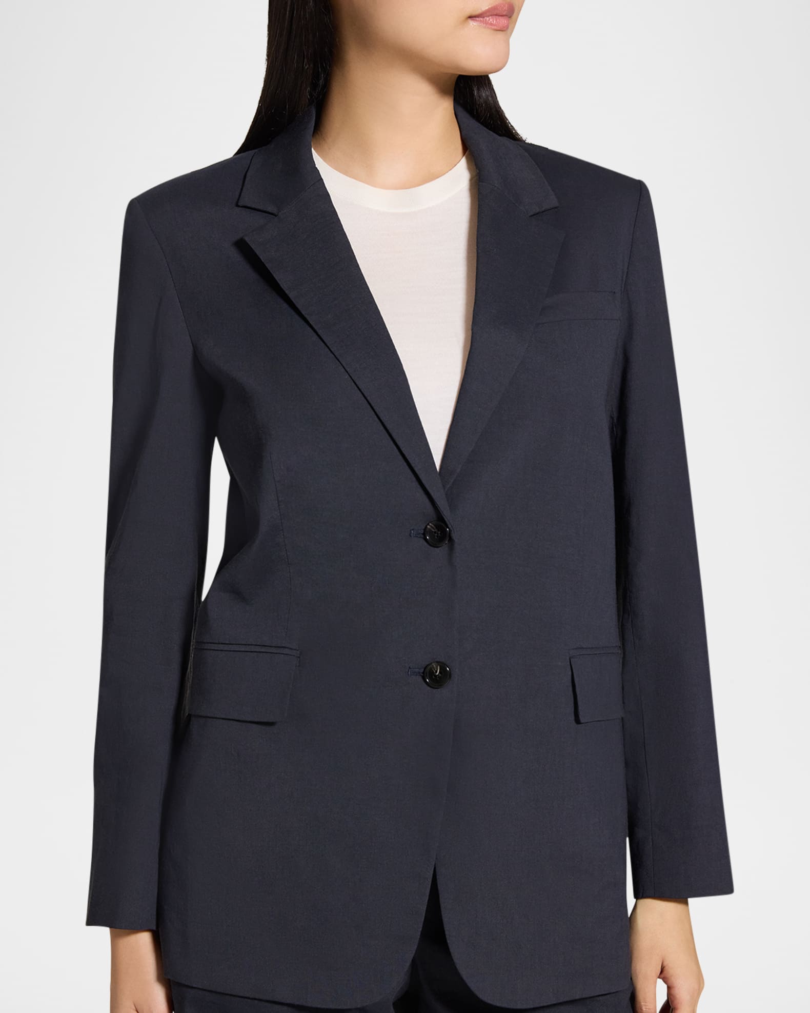 Theory Oversized Crunch Linen Blazer | Neiman Marcus
