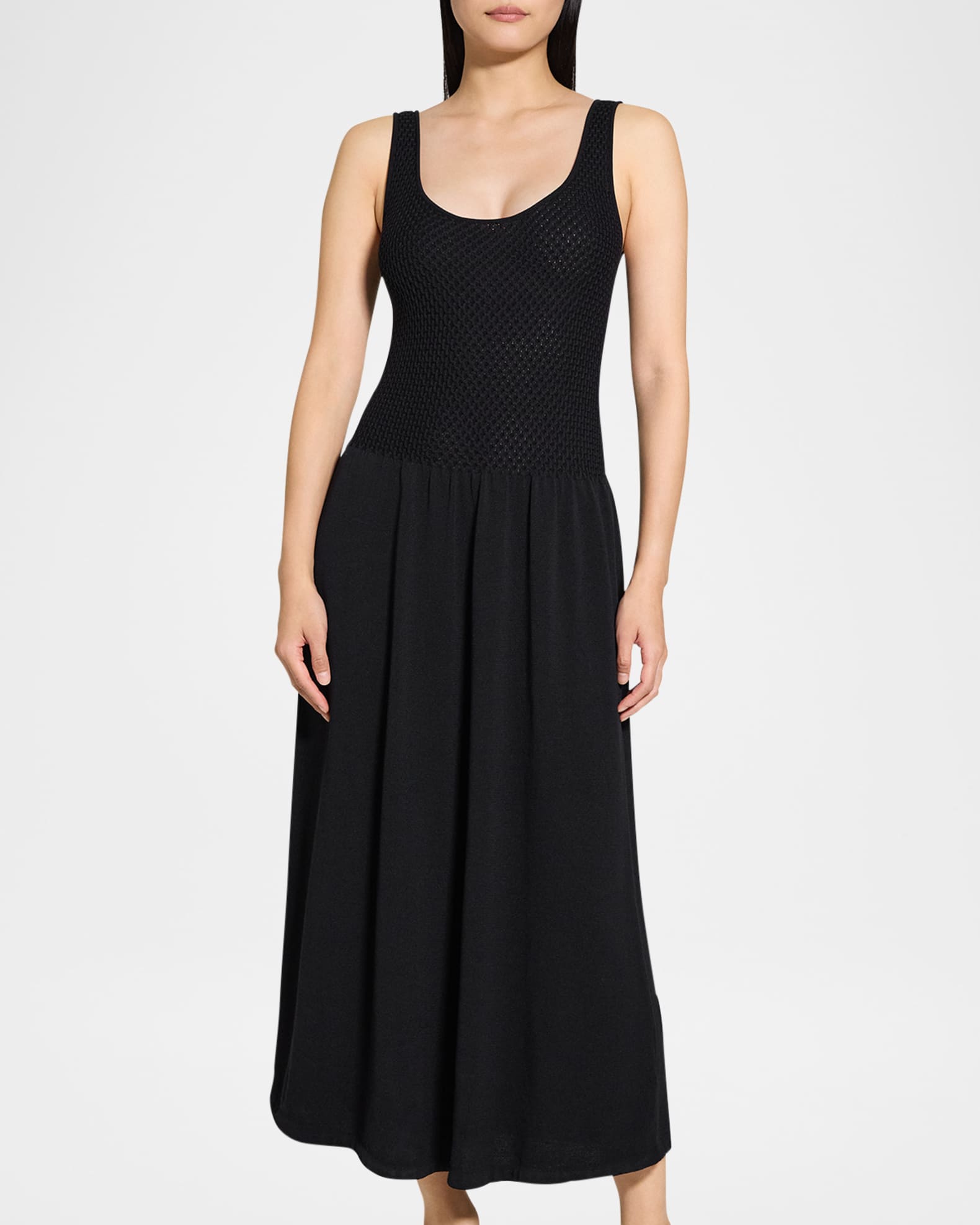 Textured Drop-Waist Midi Dress 1