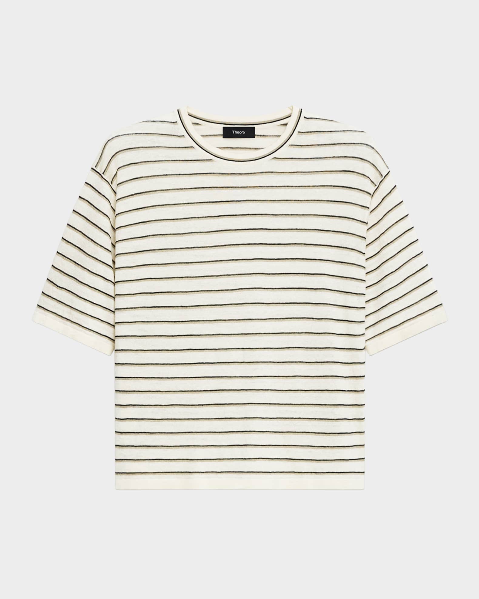 Stripe Knit Short-Sleeve Boyfriend Tee 0