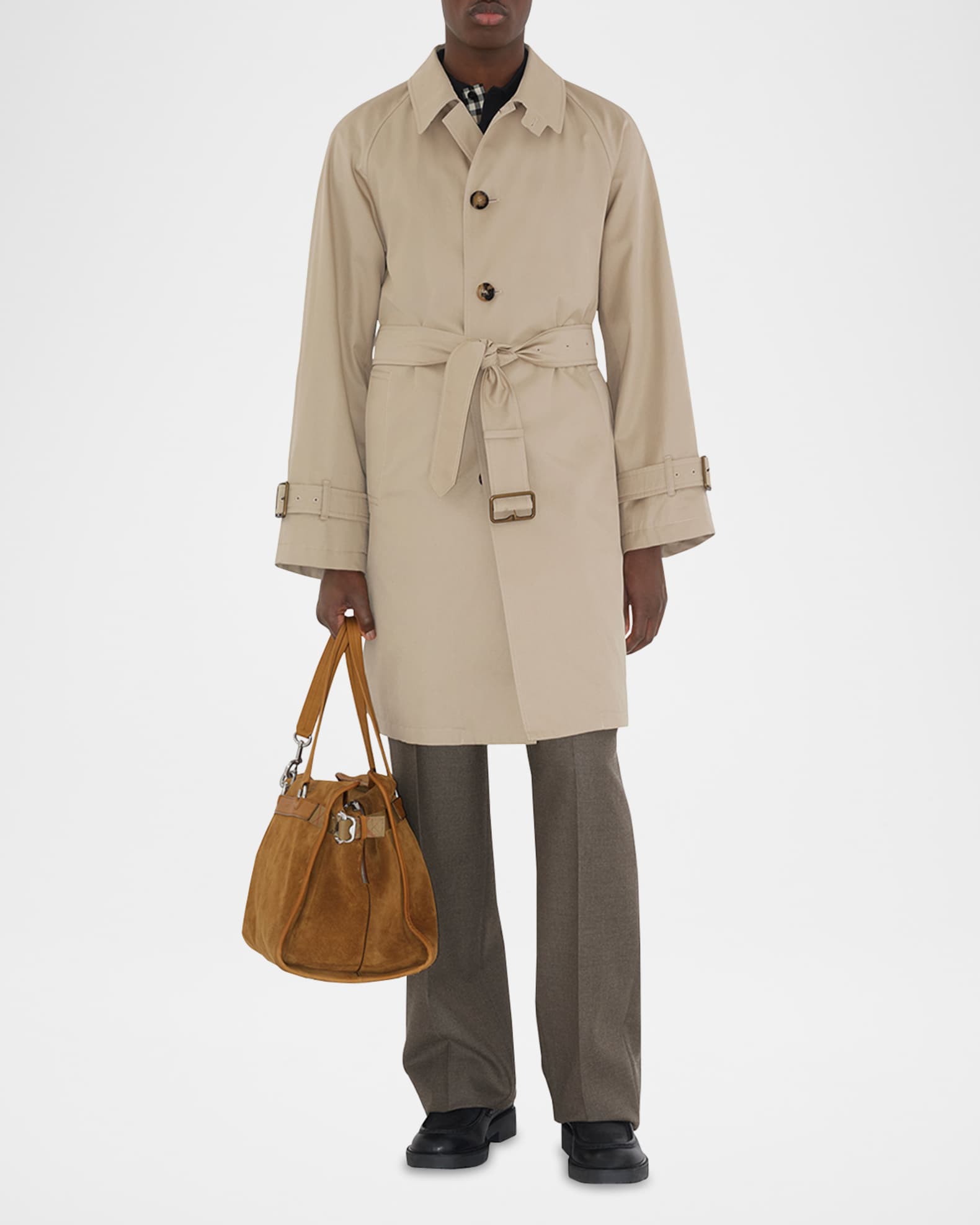 Men's Long Gabardine Car Coat 1