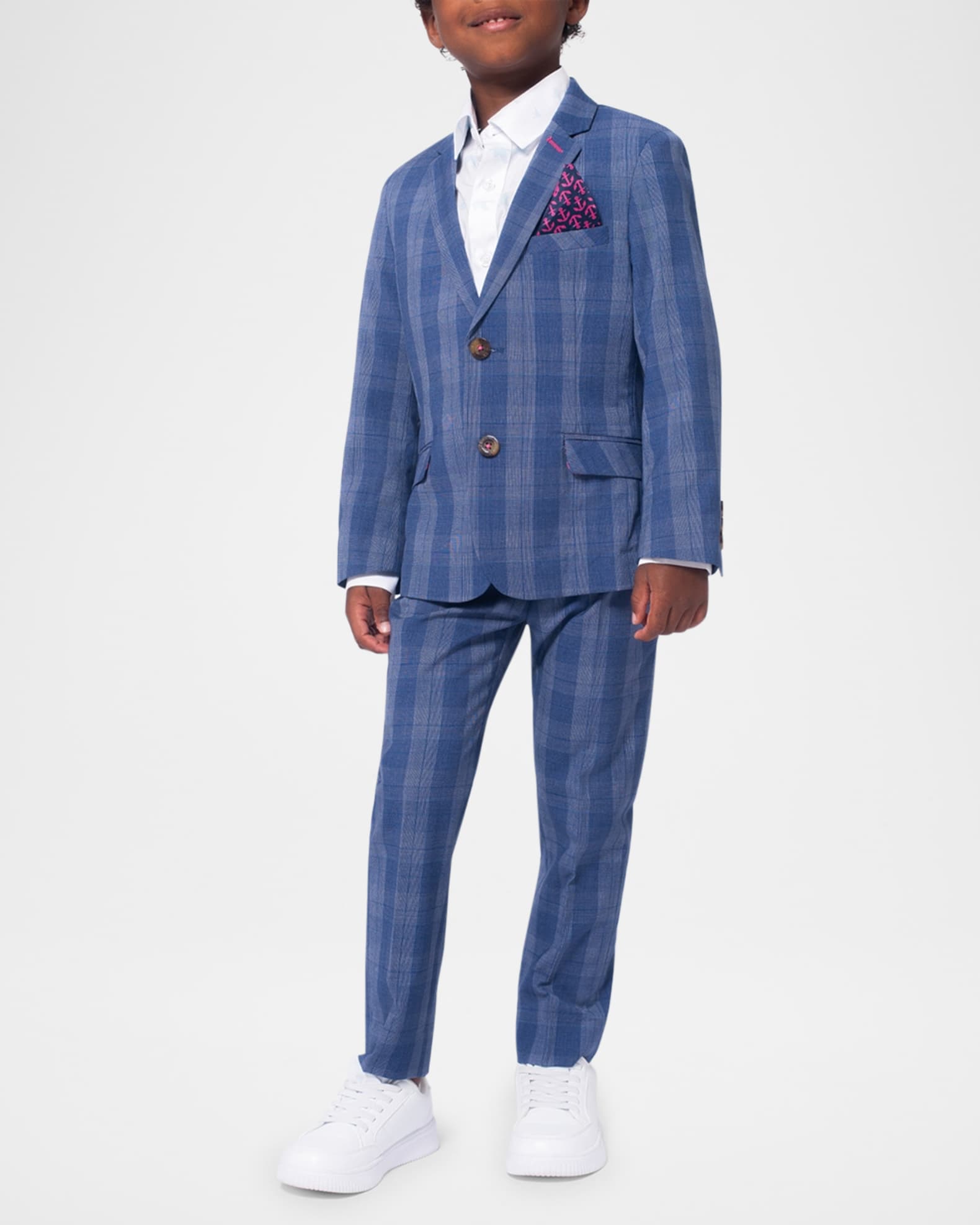 Boy's 2-Piece Plaid Mod Suit, Size 2-12 1