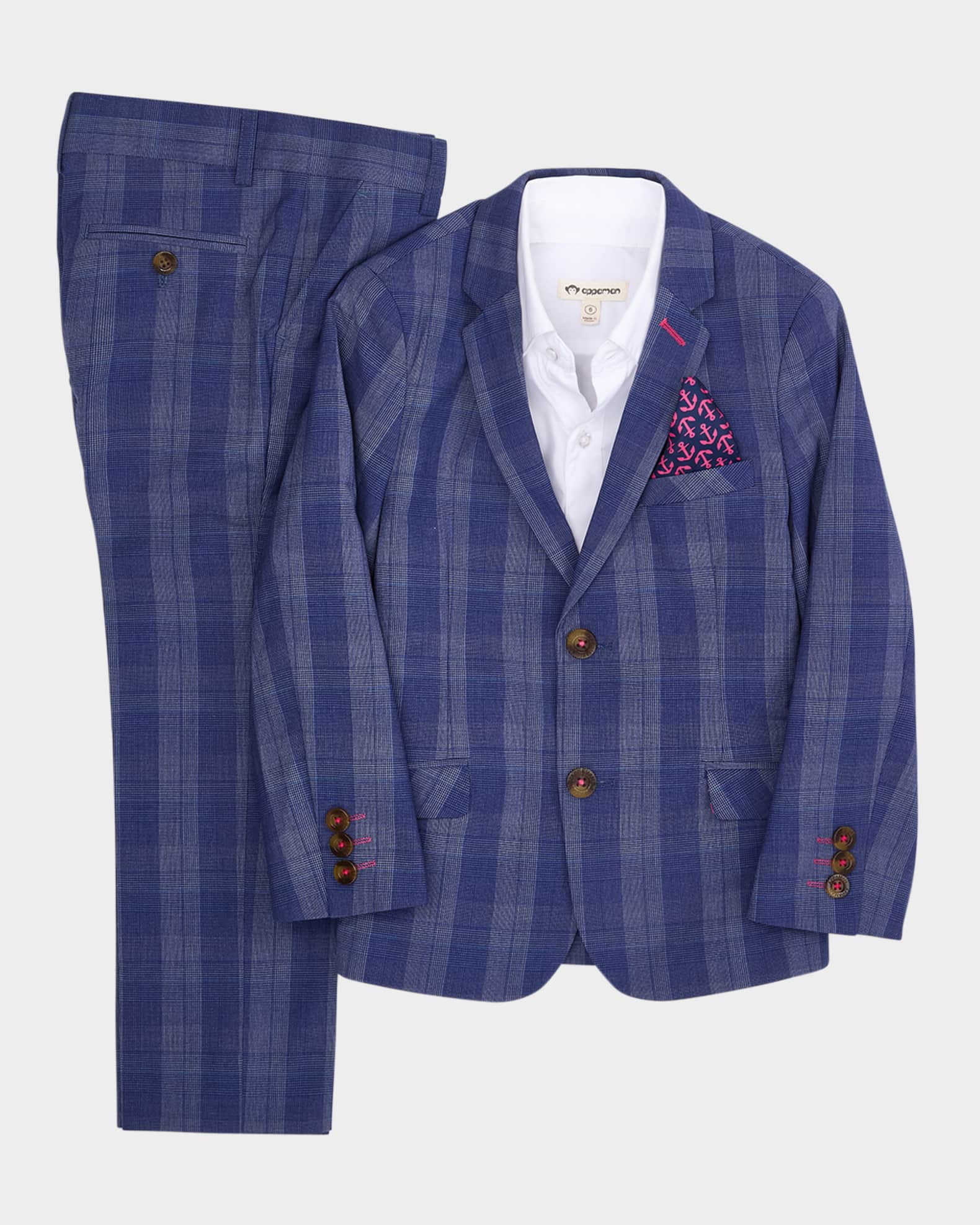 Boy's 2-Piece Plaid Mod Suit, Size 2-12 0