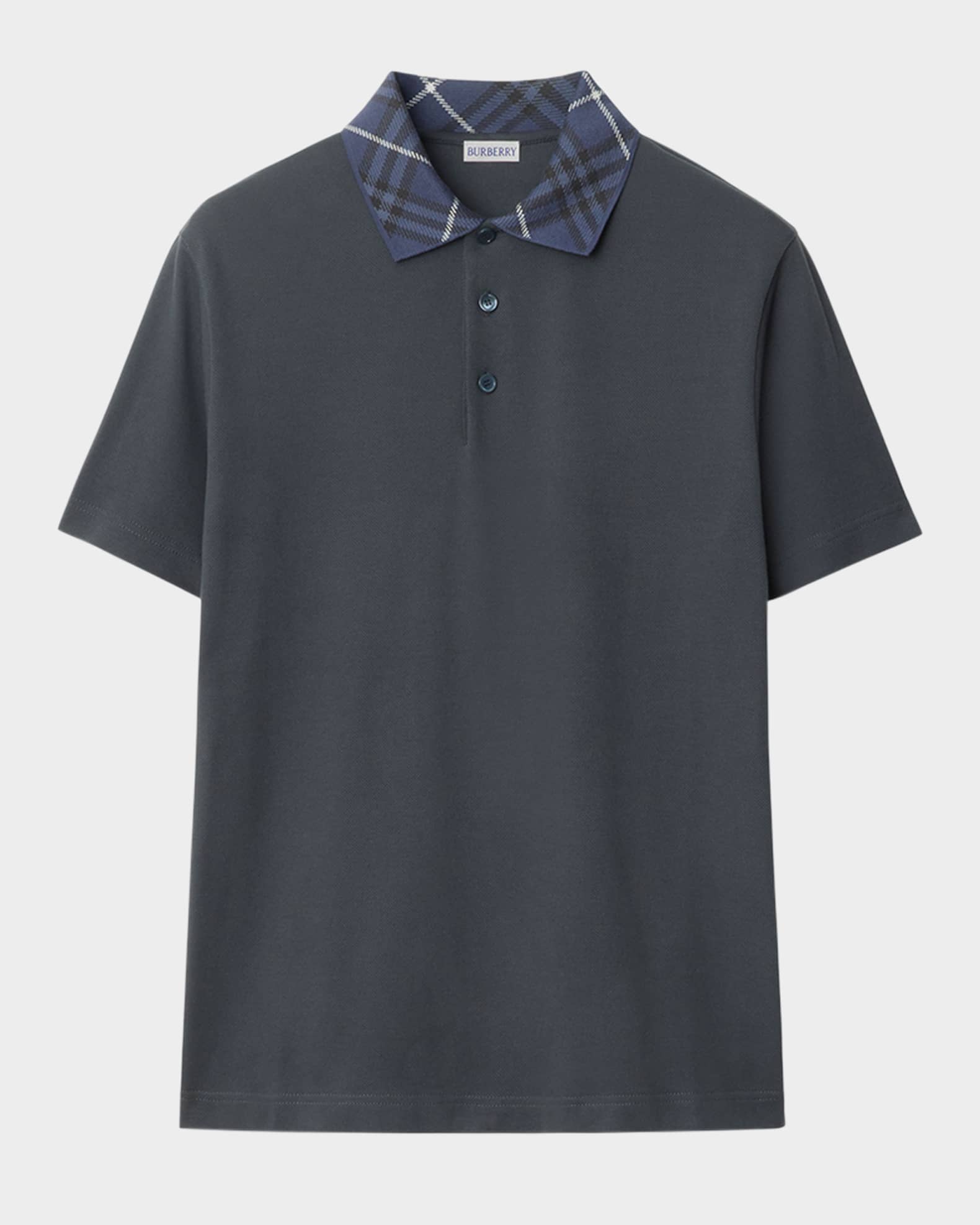 Men's Check-Collar Polo Shirt 0