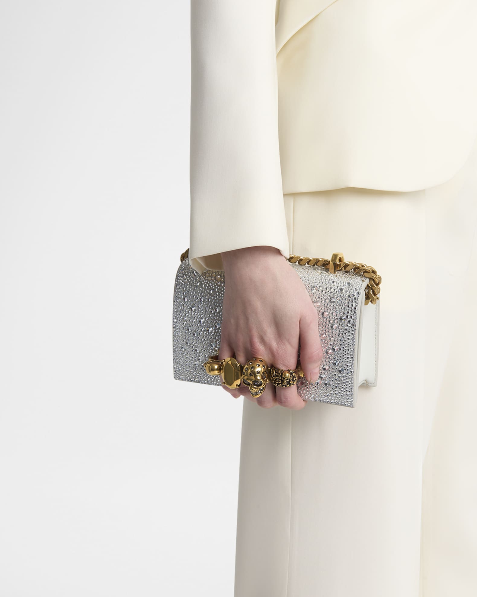 Mini Skull Jewel Embellished Chain Shoulder Bag 1