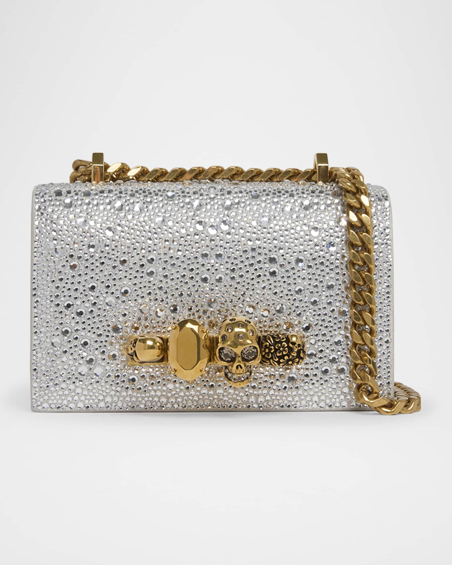 Mini Skull Jewel Embellished Chain Shoulder Bag 0