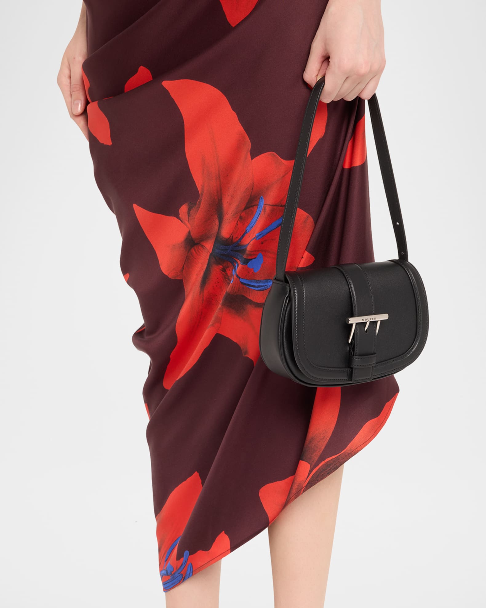 Mini T Bar Leather Saddle Crossbody Bag 1
