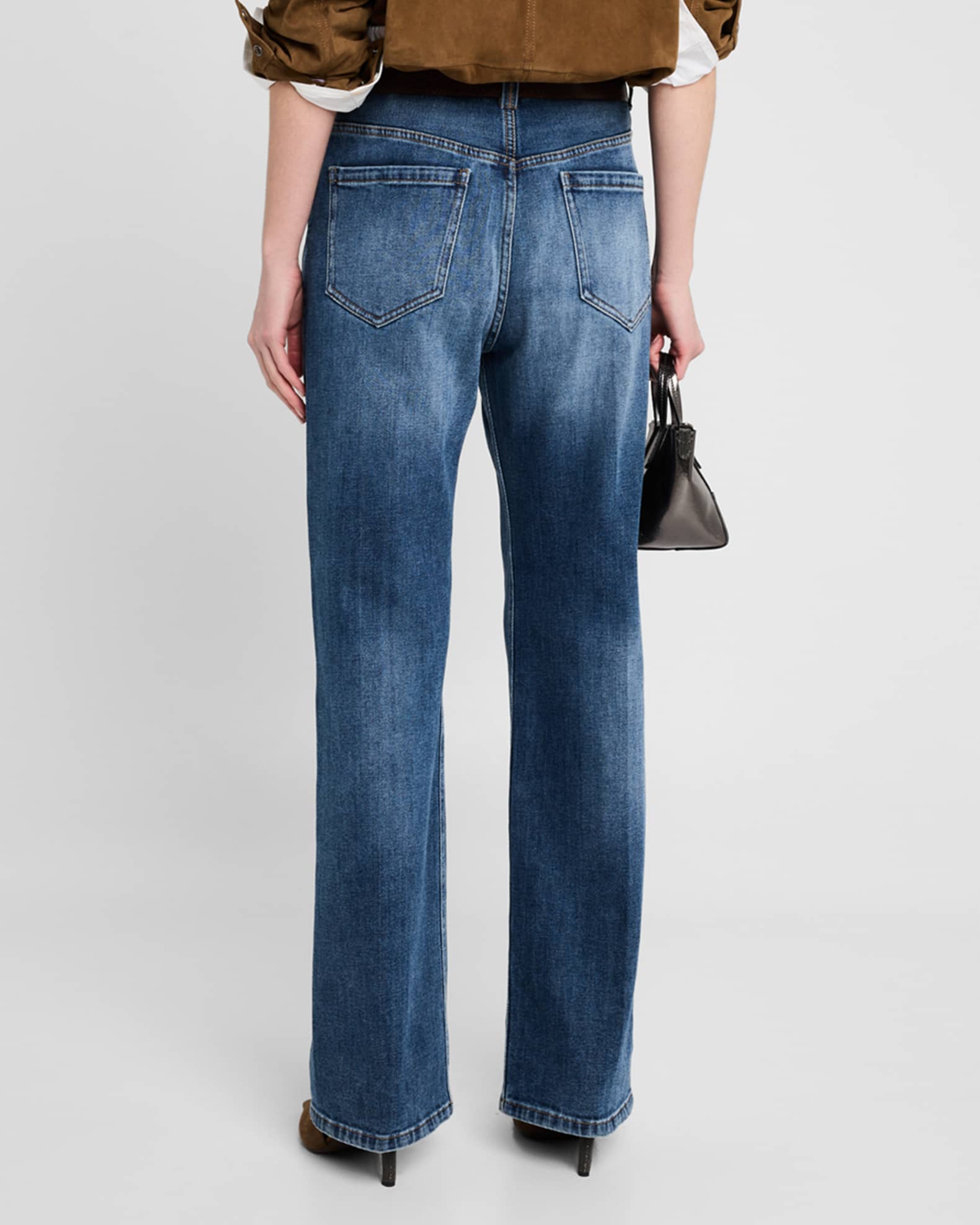 Brunello Cucinelli Soft Denim Loose Stove Pipe Jeans | Neiman Marcus