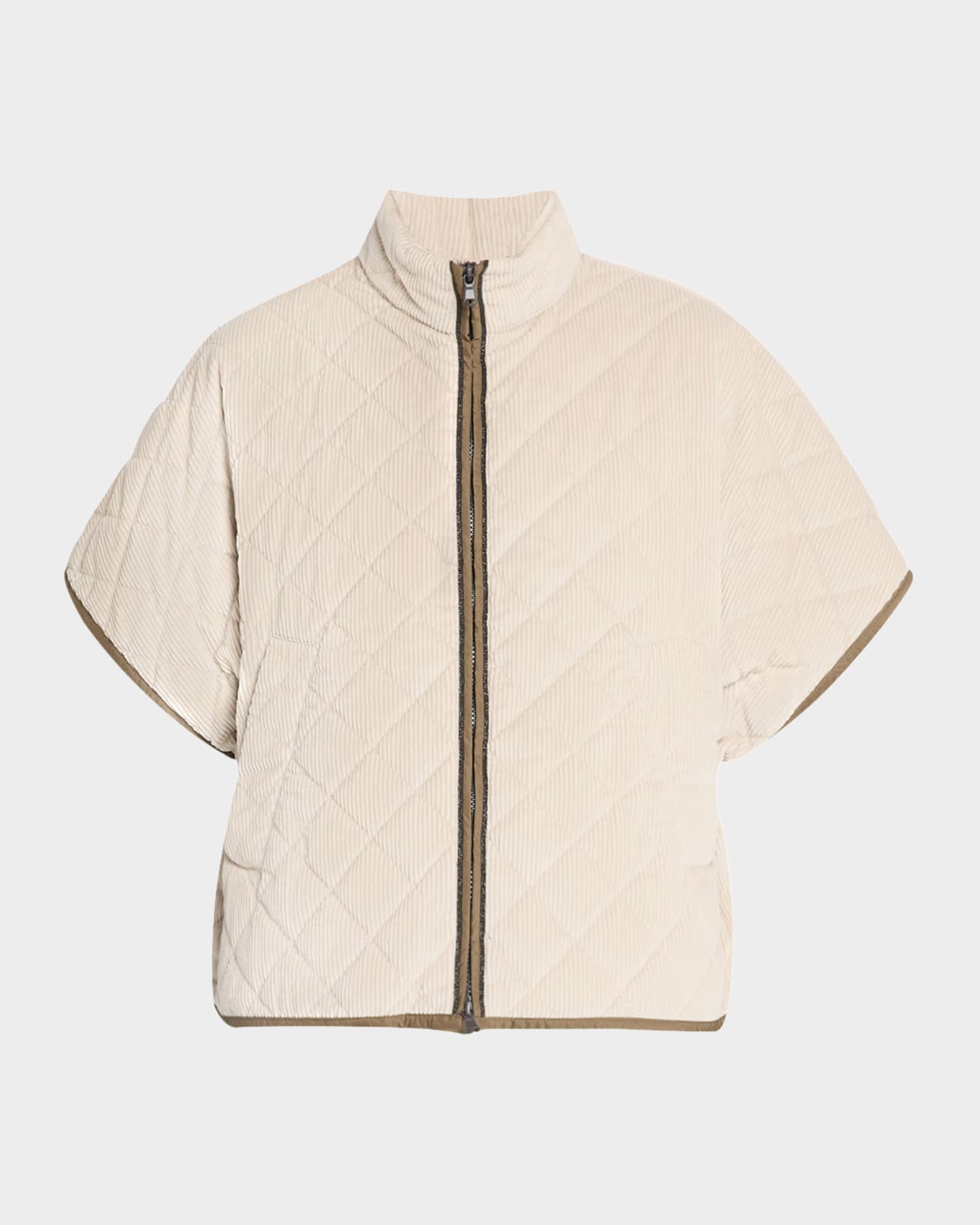 Corduroy Short-Sleeve Cashmere Padded Thermal Jacket 0