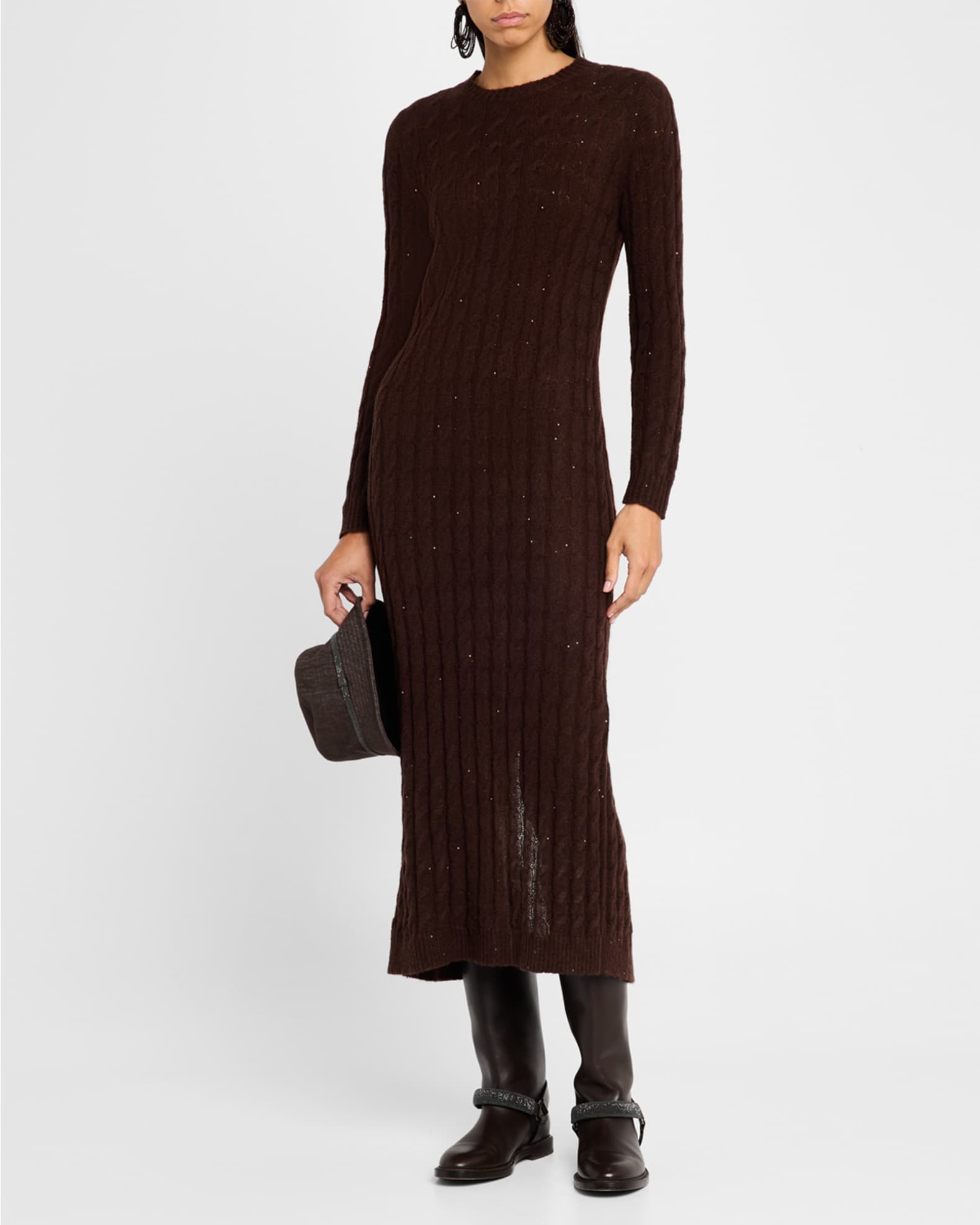 ブルネロクチネリ Brunello Cucinelli Knit Long Dress Brunello Cucinelli Women's Knit Long Dress In Neutral | ModeSens