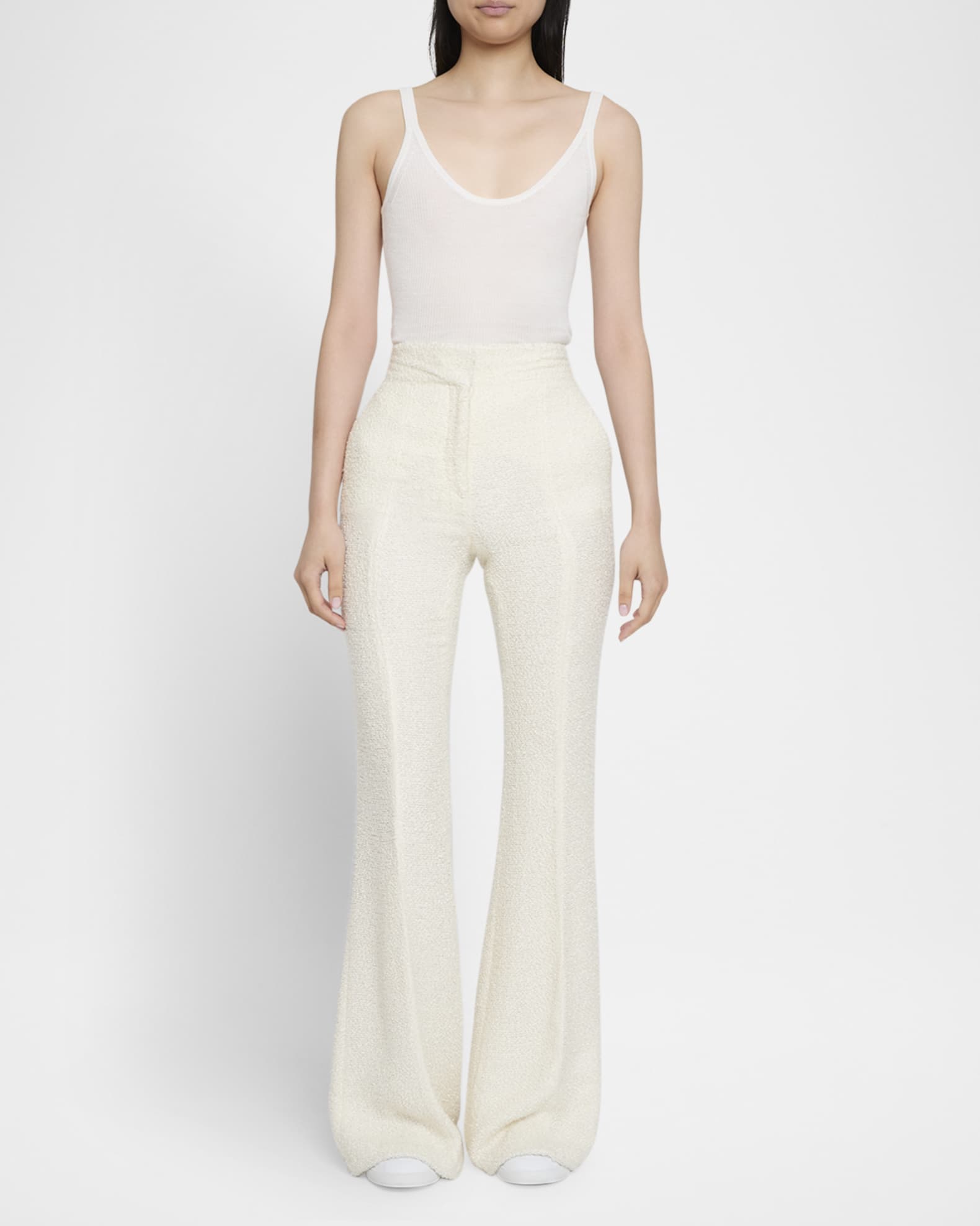 Rhein Flared Textured Silk Pants 1