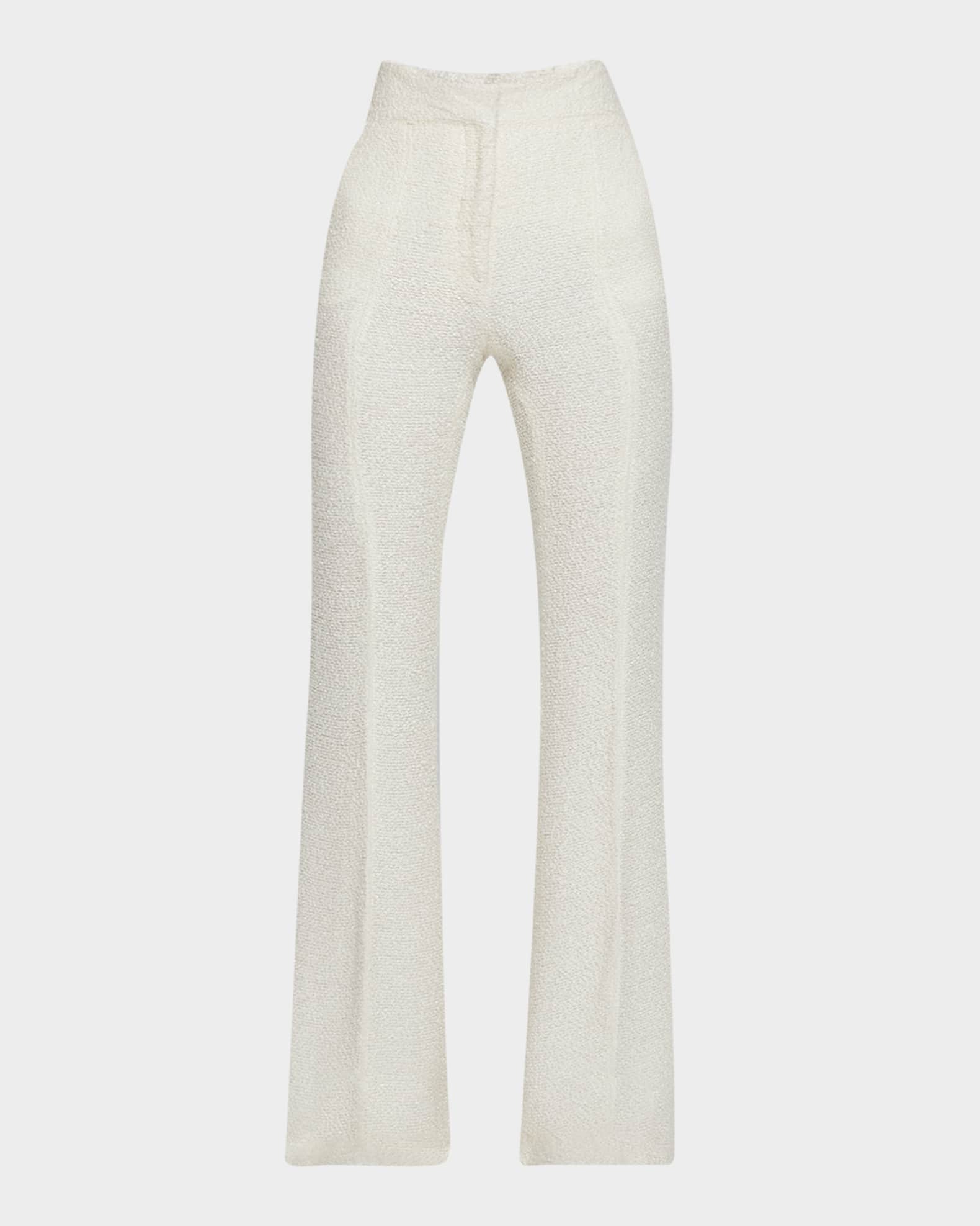 Rhein Flared Textured Silk Pants 0