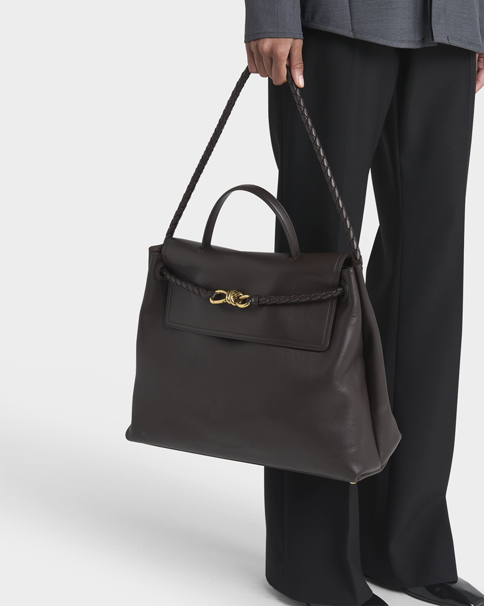 Andiamo Large Leather Top-Handle Bag 1