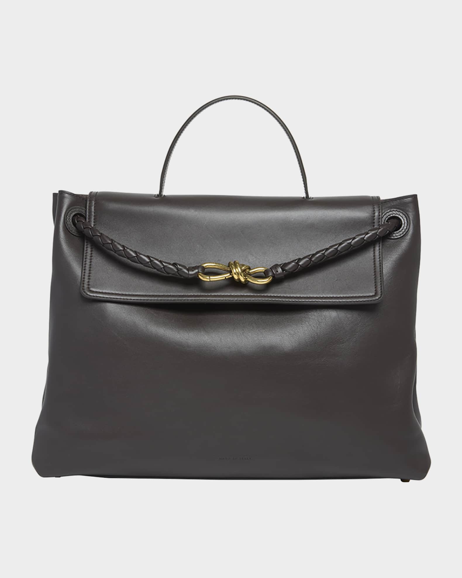 Andiamo Large Leather Top-Handle Bag 0