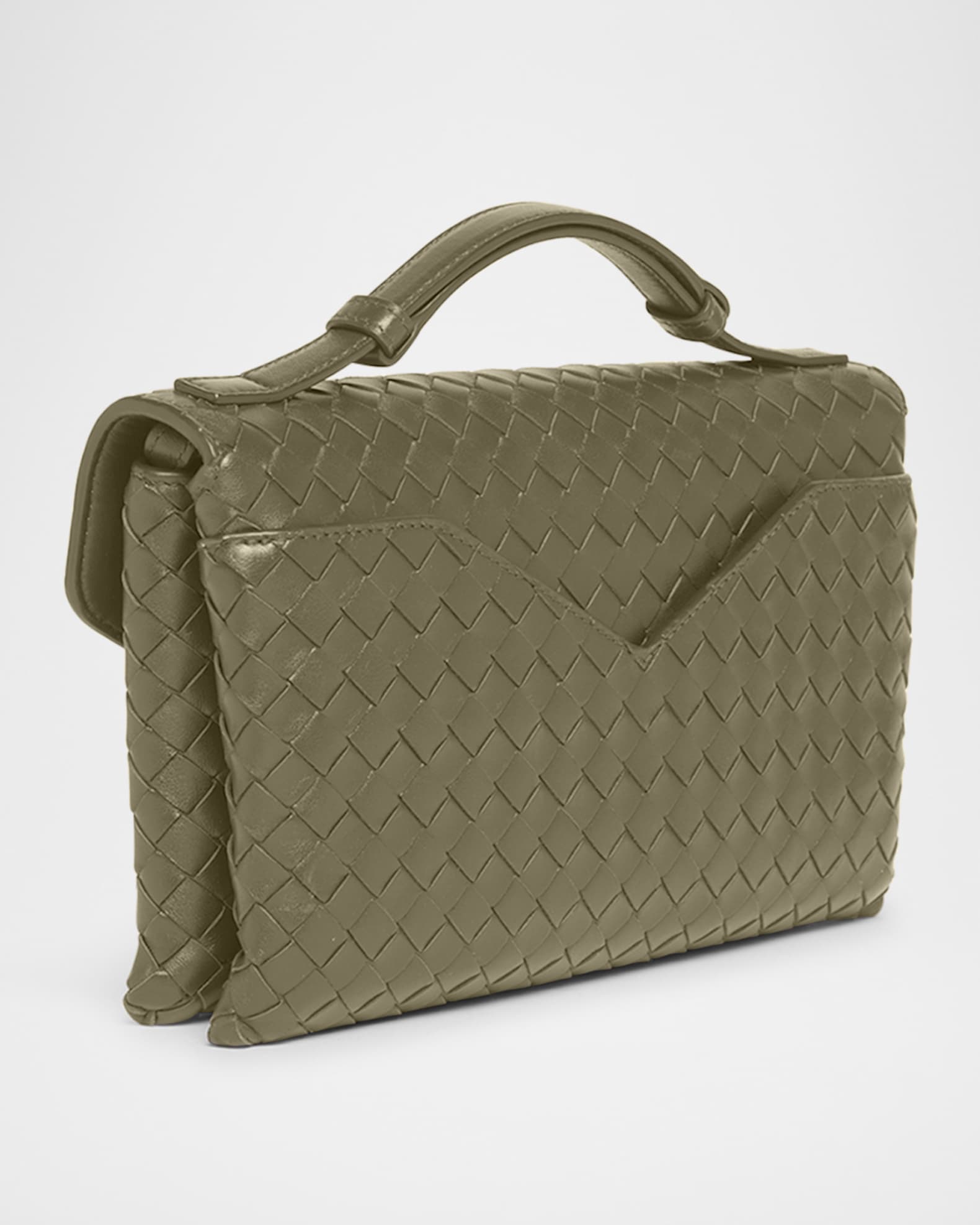 Bottega Veneta Knot Lock Leather Top-Handle Bag | Neiman Marcus