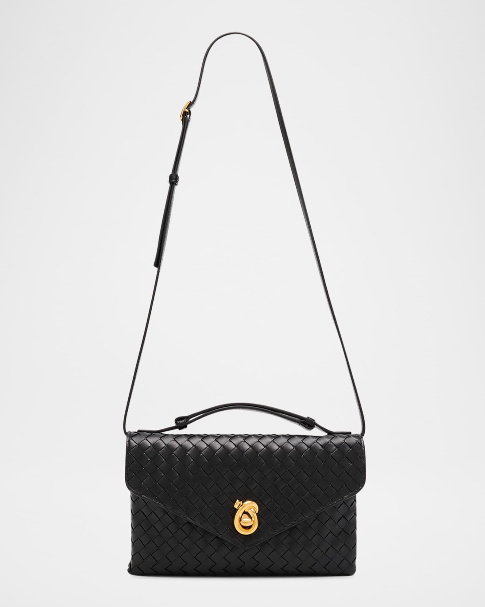 Bottega Veneta Knot Lock Leather Top-Handle Bag Neiman Marcus