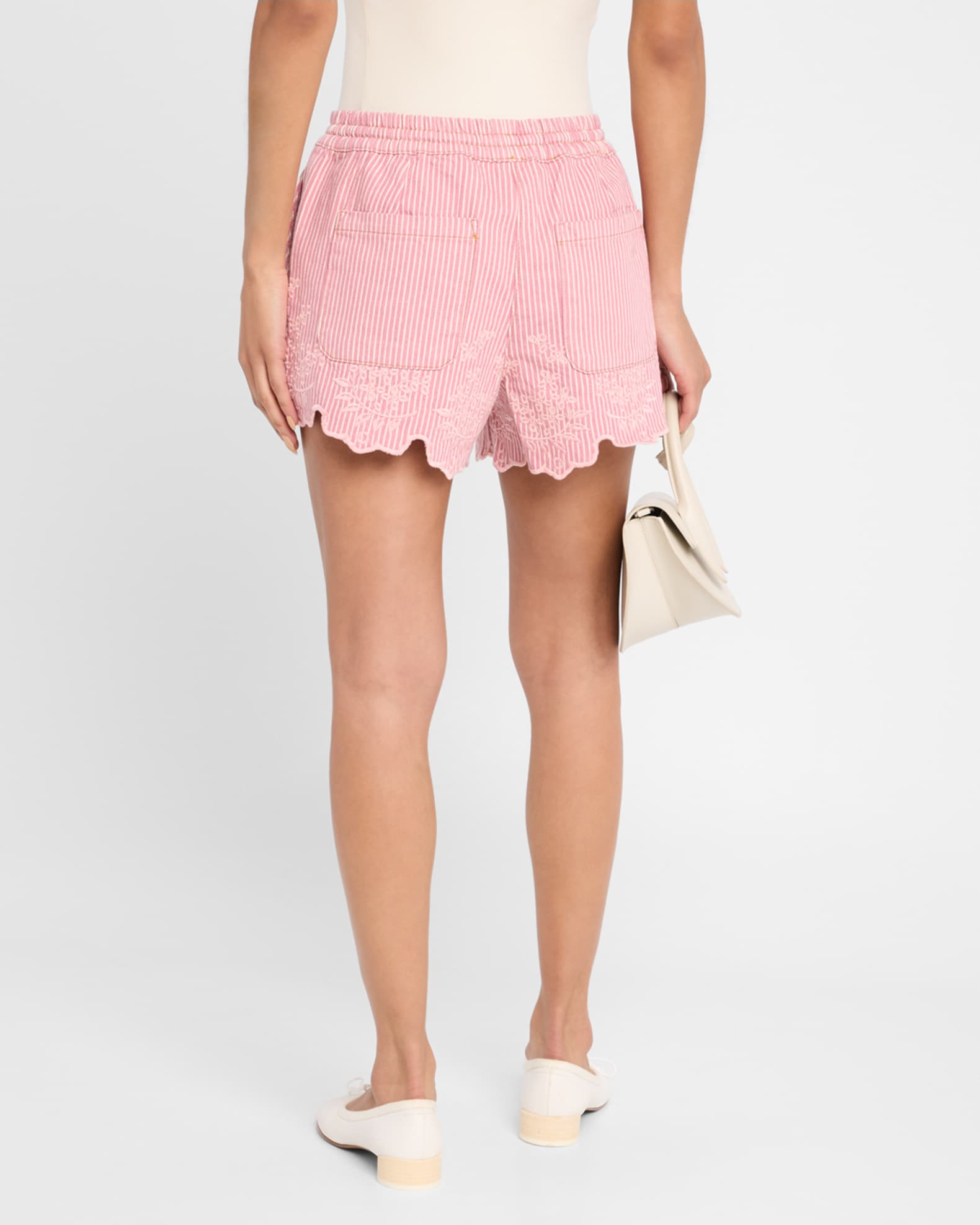 Damson Madder Lana Embroidered Drawstring Shorts | Neiman Marcus