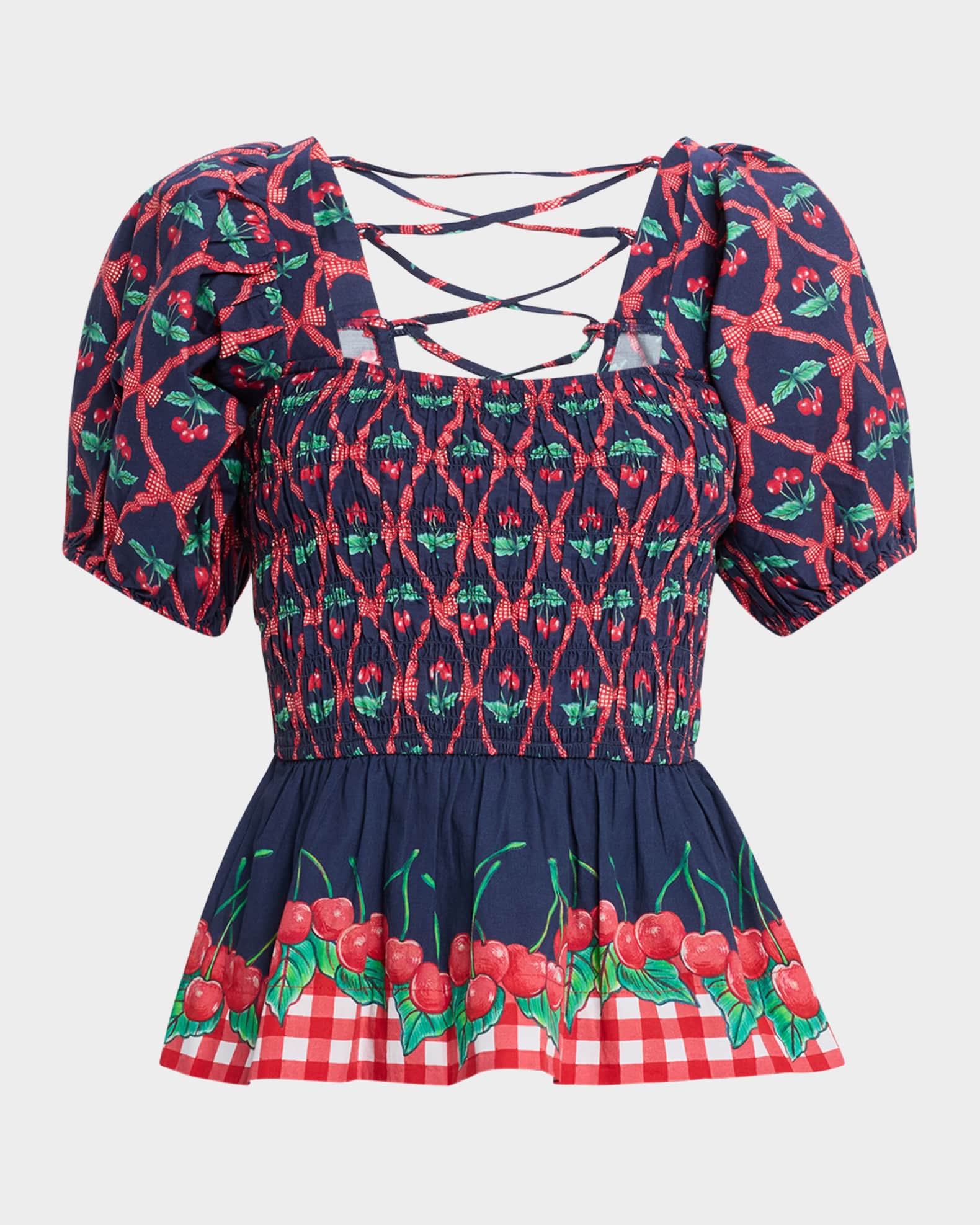 Allegra Cherry Pie Smocked Blouse  0
