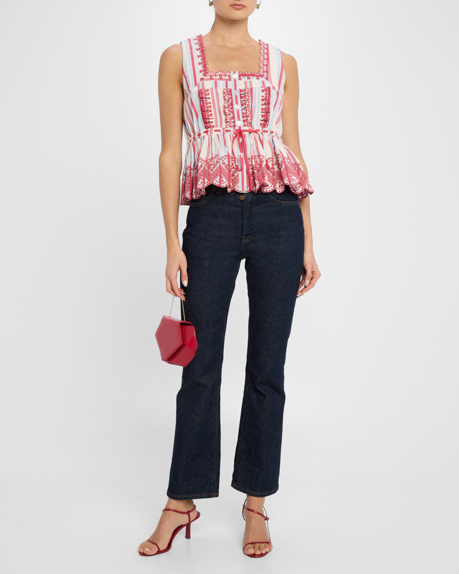 Damson Madder Amaya Embroidered Sleeveless Blouse | Neiman
