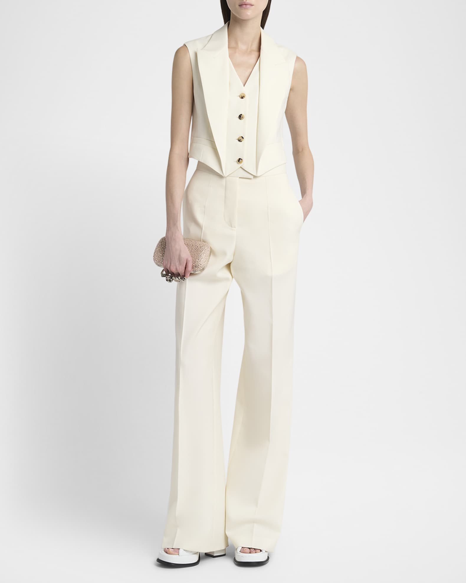 Upturned Lapel Crop Vest 1