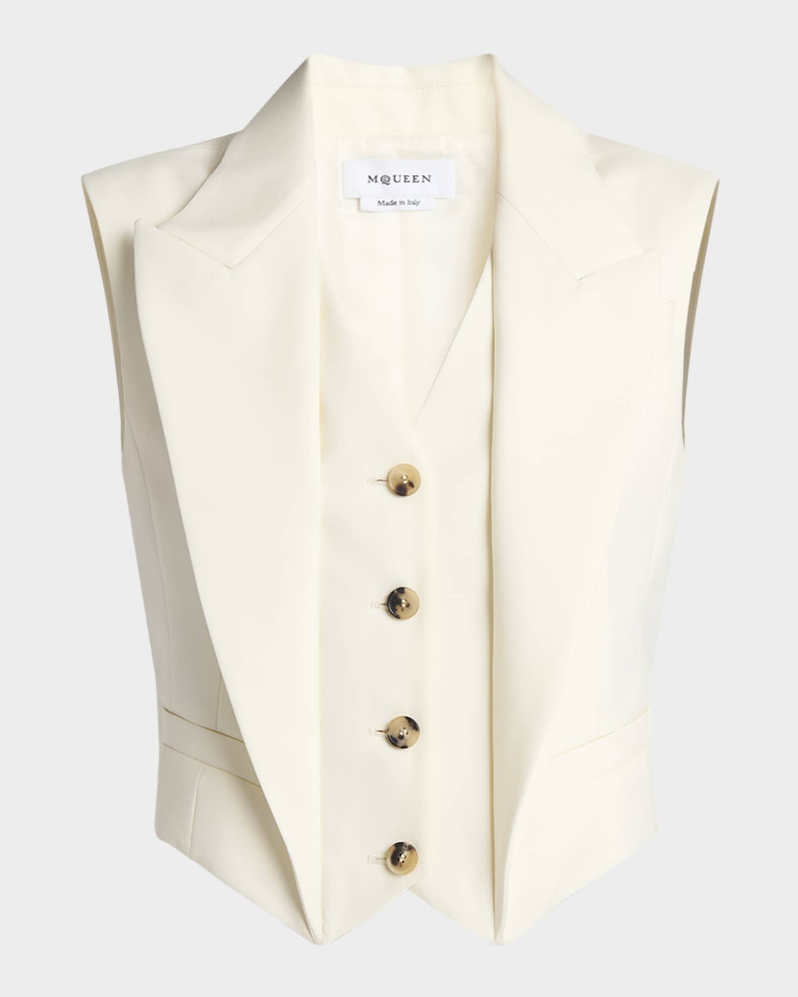 Upturned Lapel Crop Vest 0