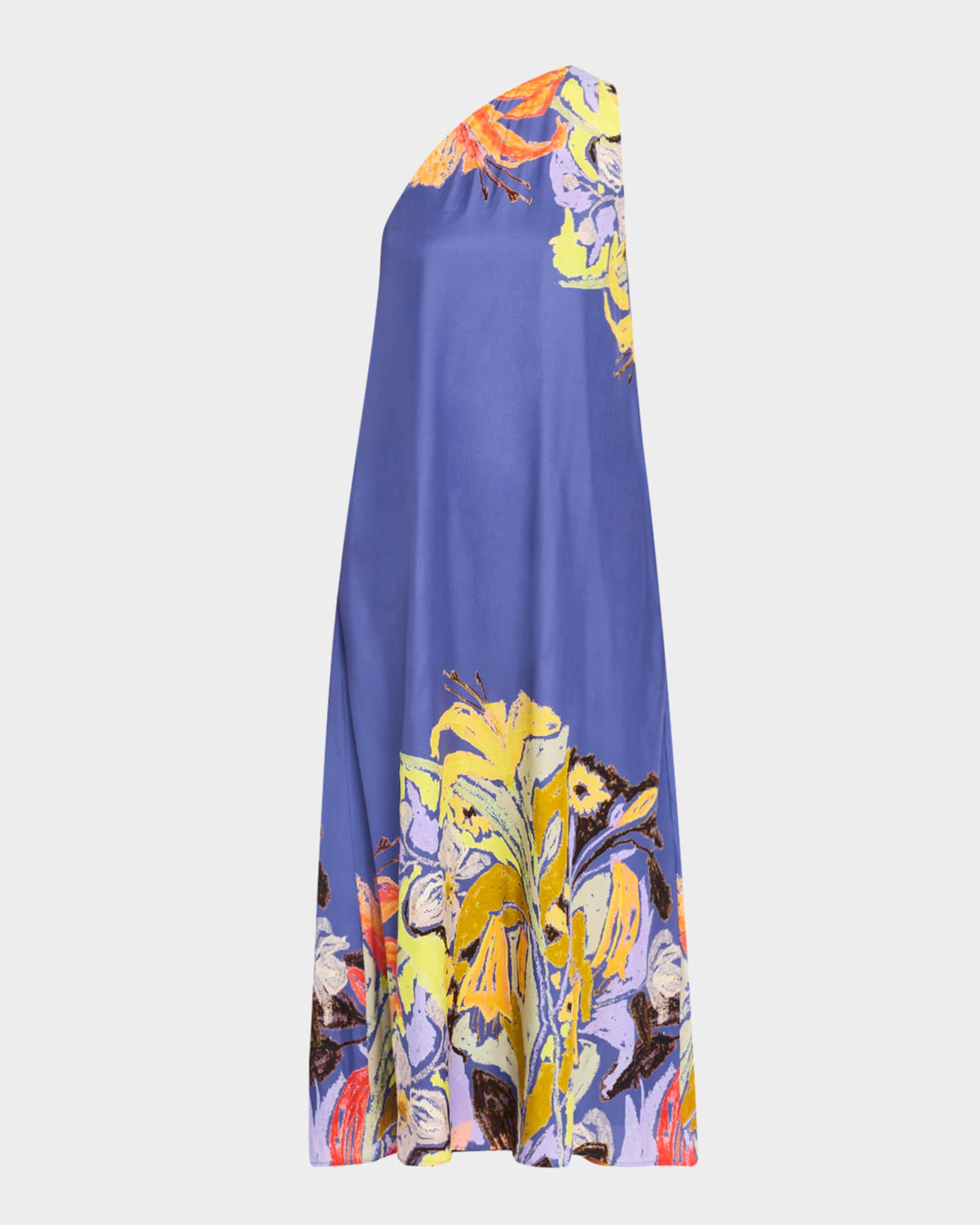 Jae One-Shoulder Silk Maxi Dress 0