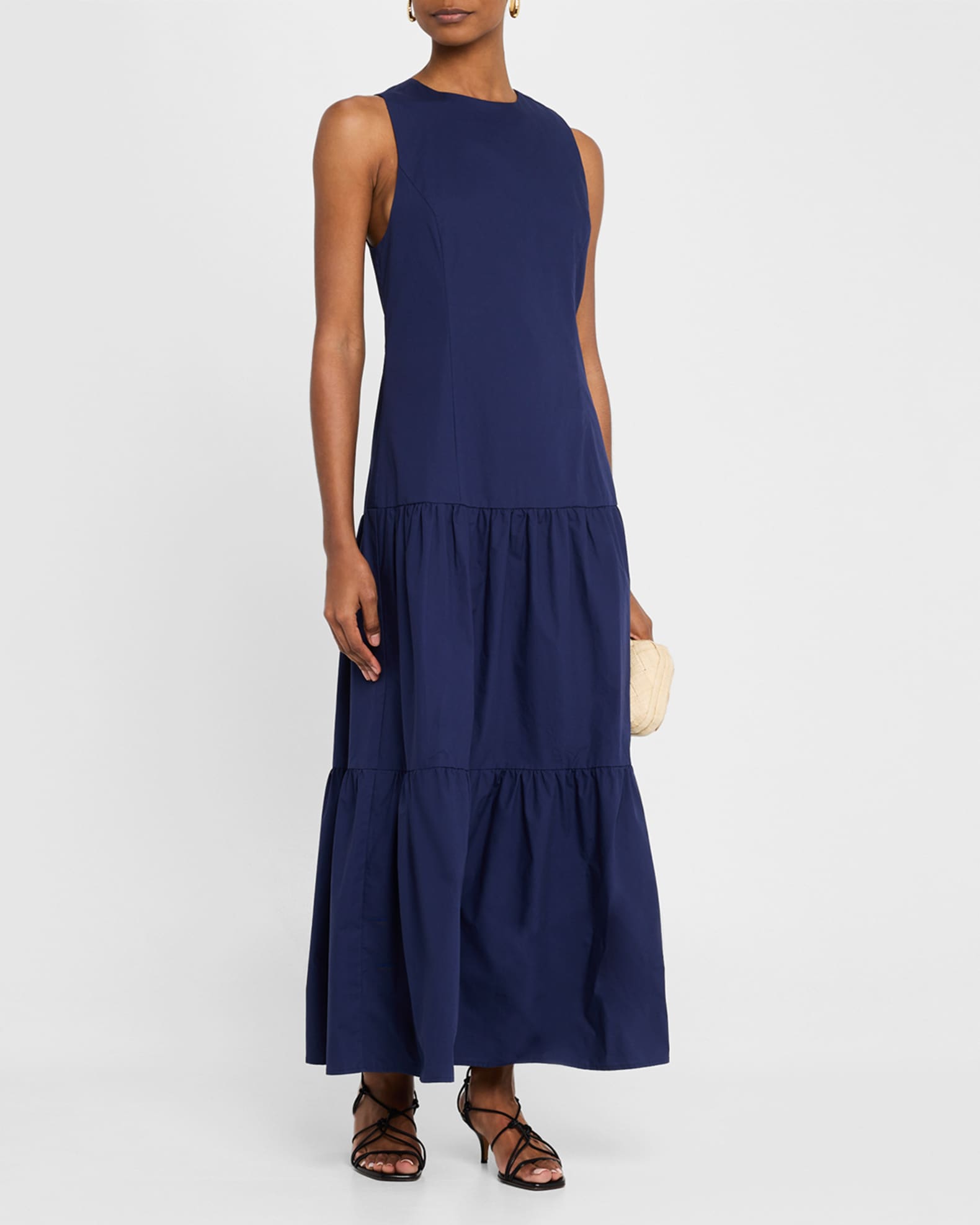 Zelda Sleeveless Tiered Cotton Maxi Dress 1
