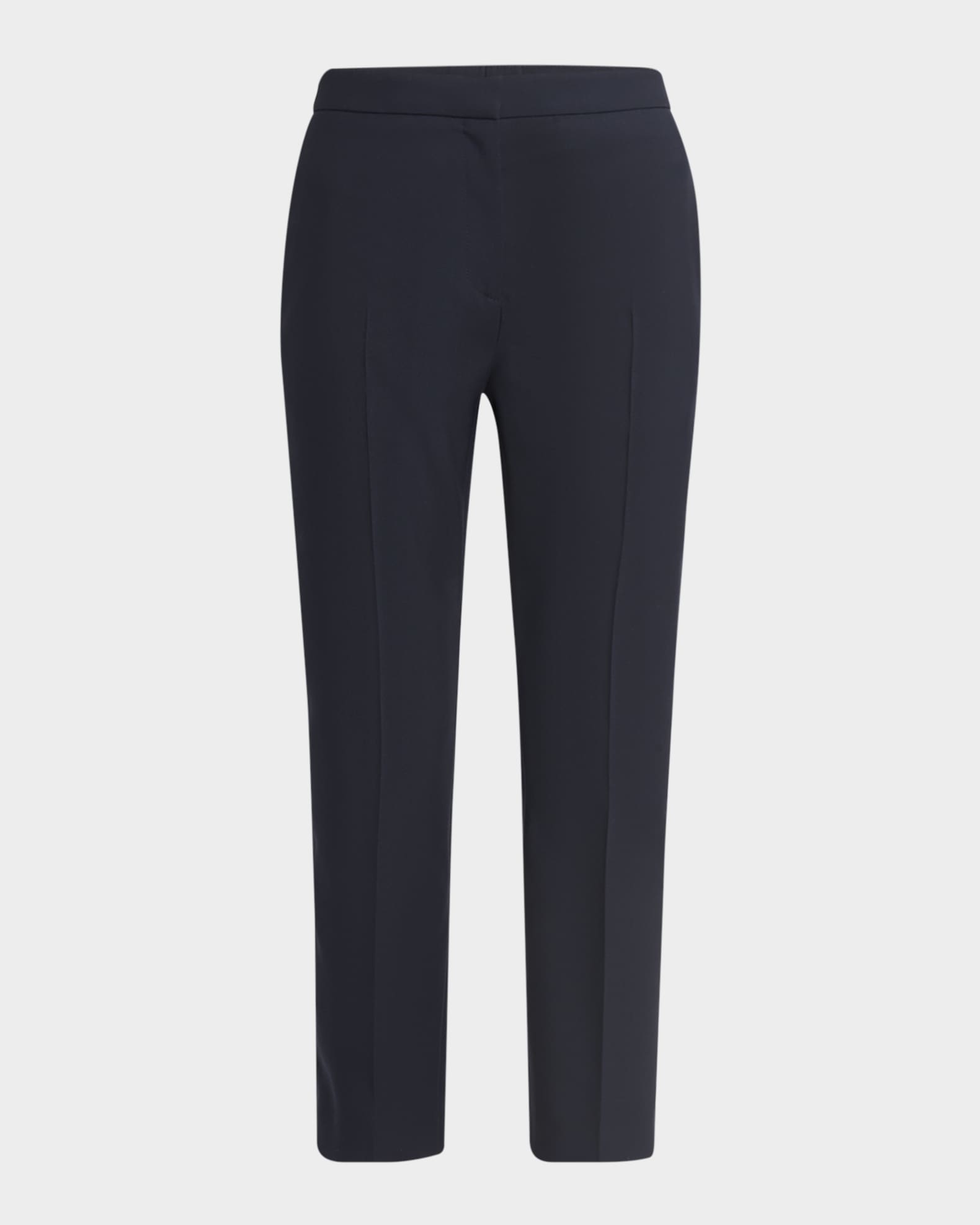 Mid-Rise Straight-Leg Crop Trousers 0