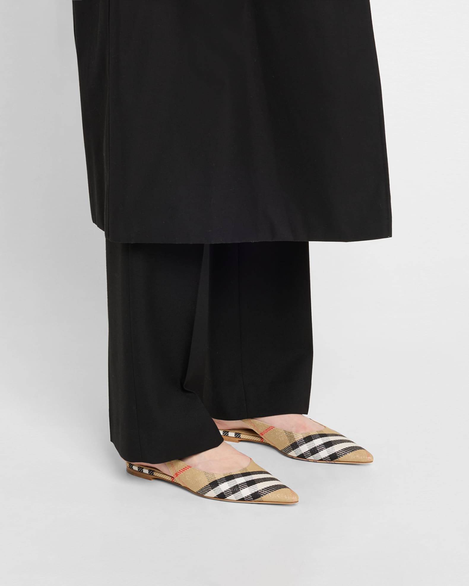 Burberry Birdie Check Slingback Ballerina Flats | Neiman Marcus