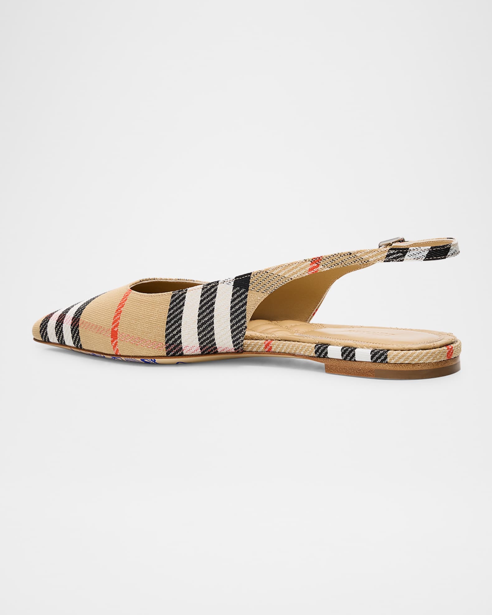 Burberry Birdie Check Slingback Ballerina Flats | Neiman Marcus