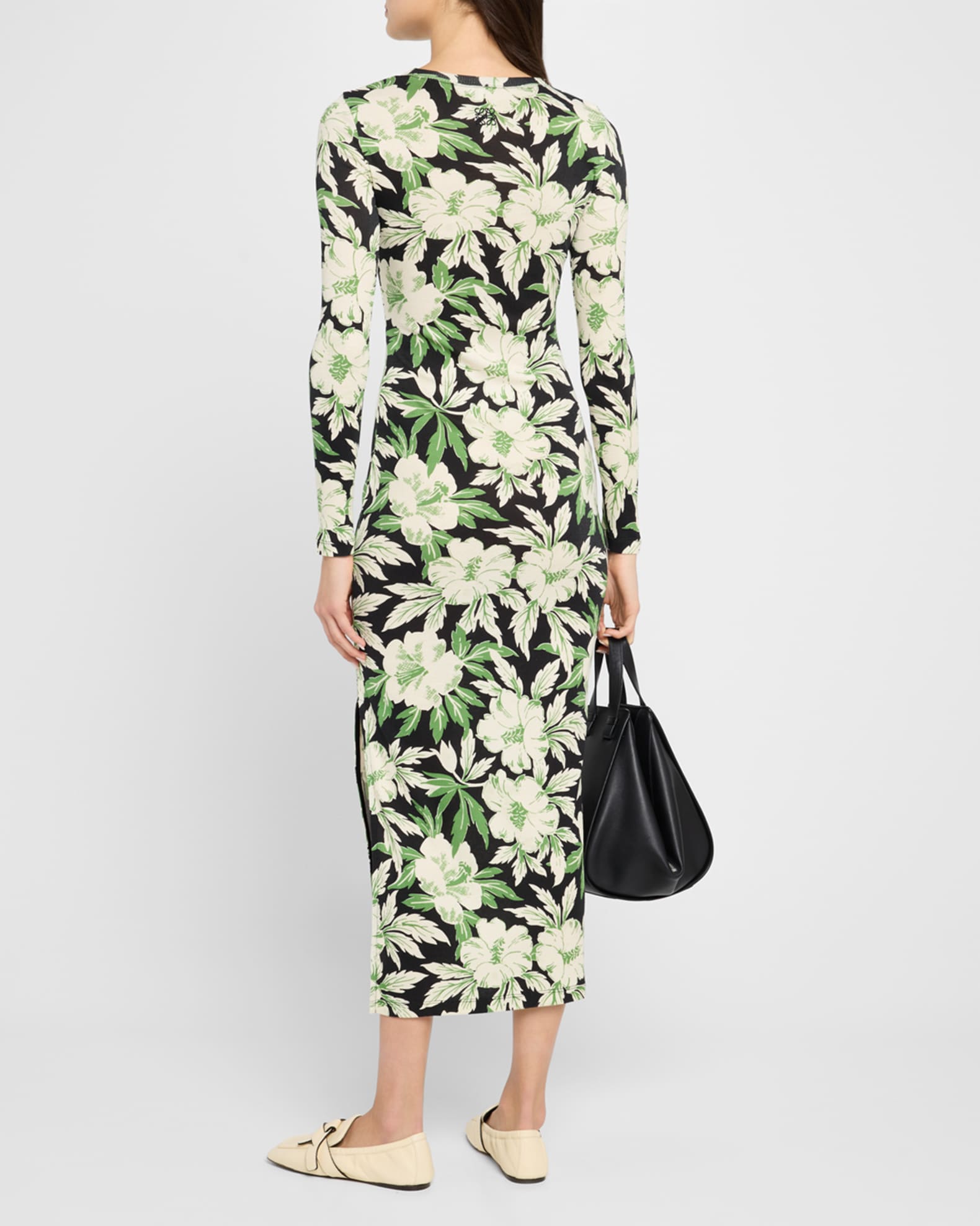 Loewe Floral Printed Mesh Tube Dress | Neiman Marcus