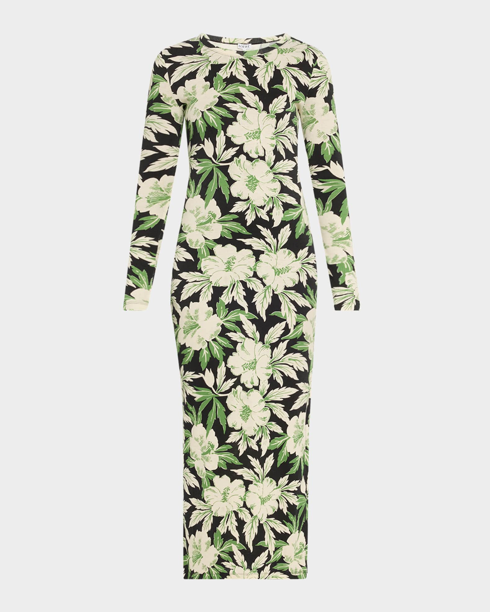 Loewe Floral Printed Mesh Tube Dress | Neiman Marcus