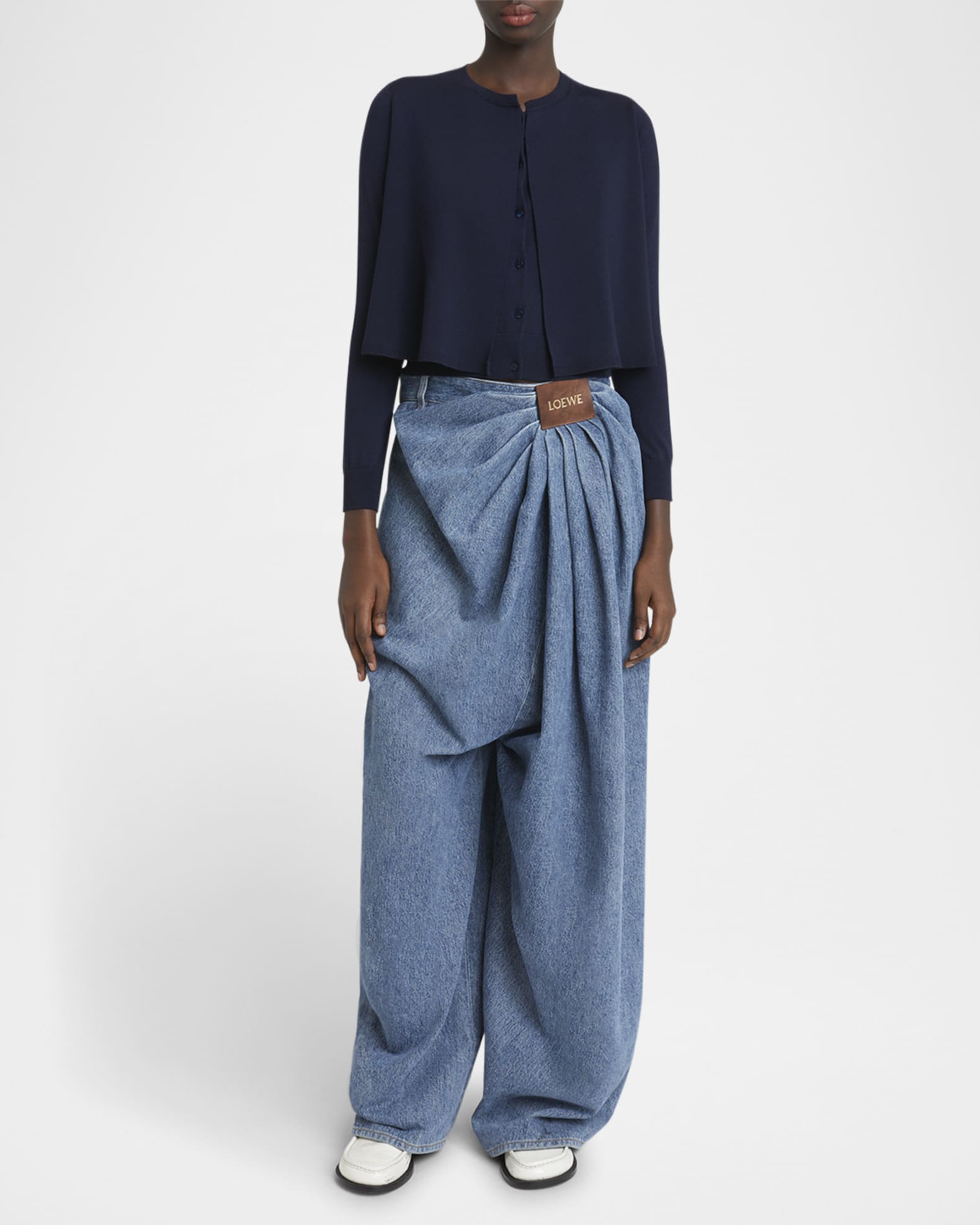 Layered Cropped Wool Cardigan 1
