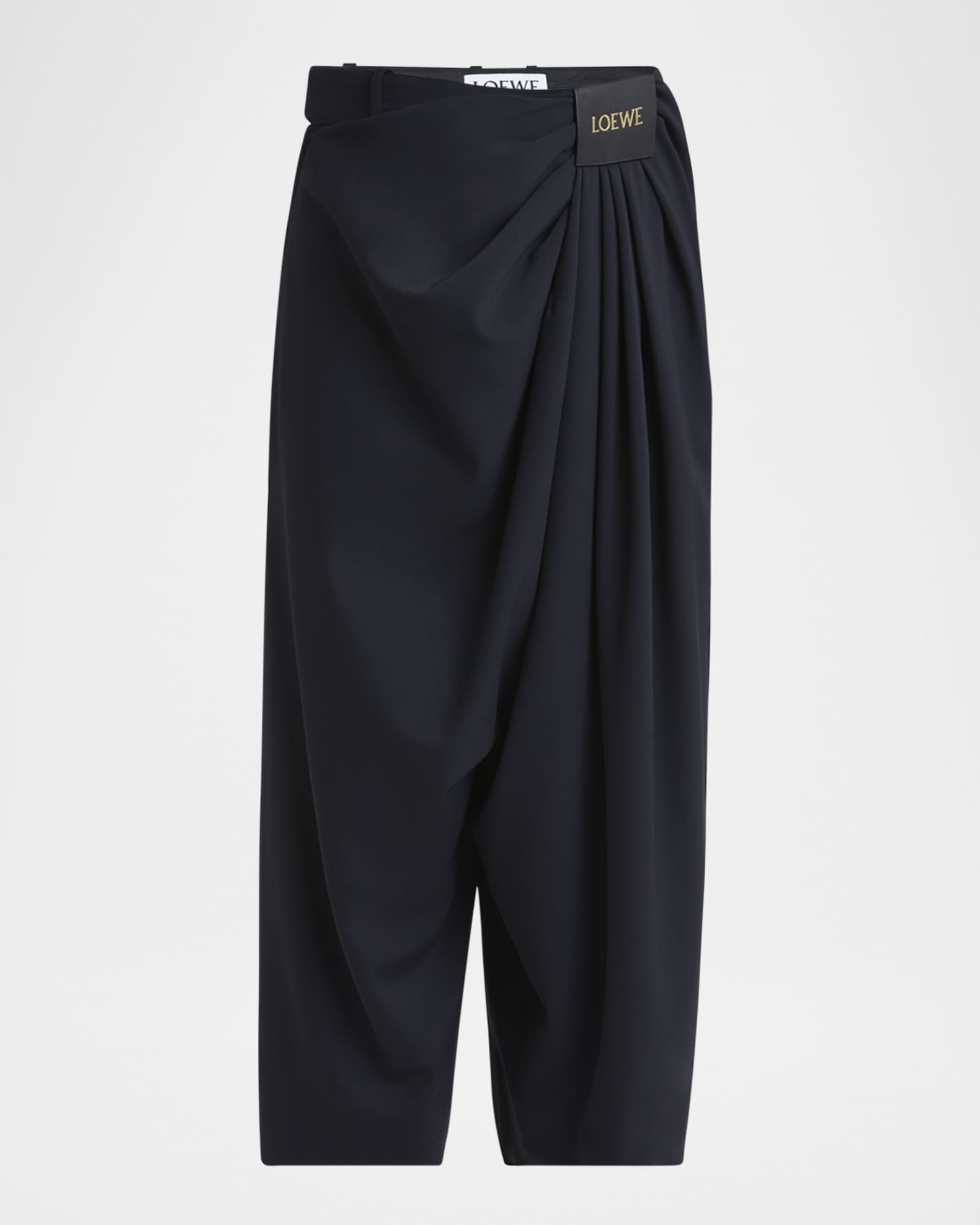 Cropped Draped Wool Trousers 0