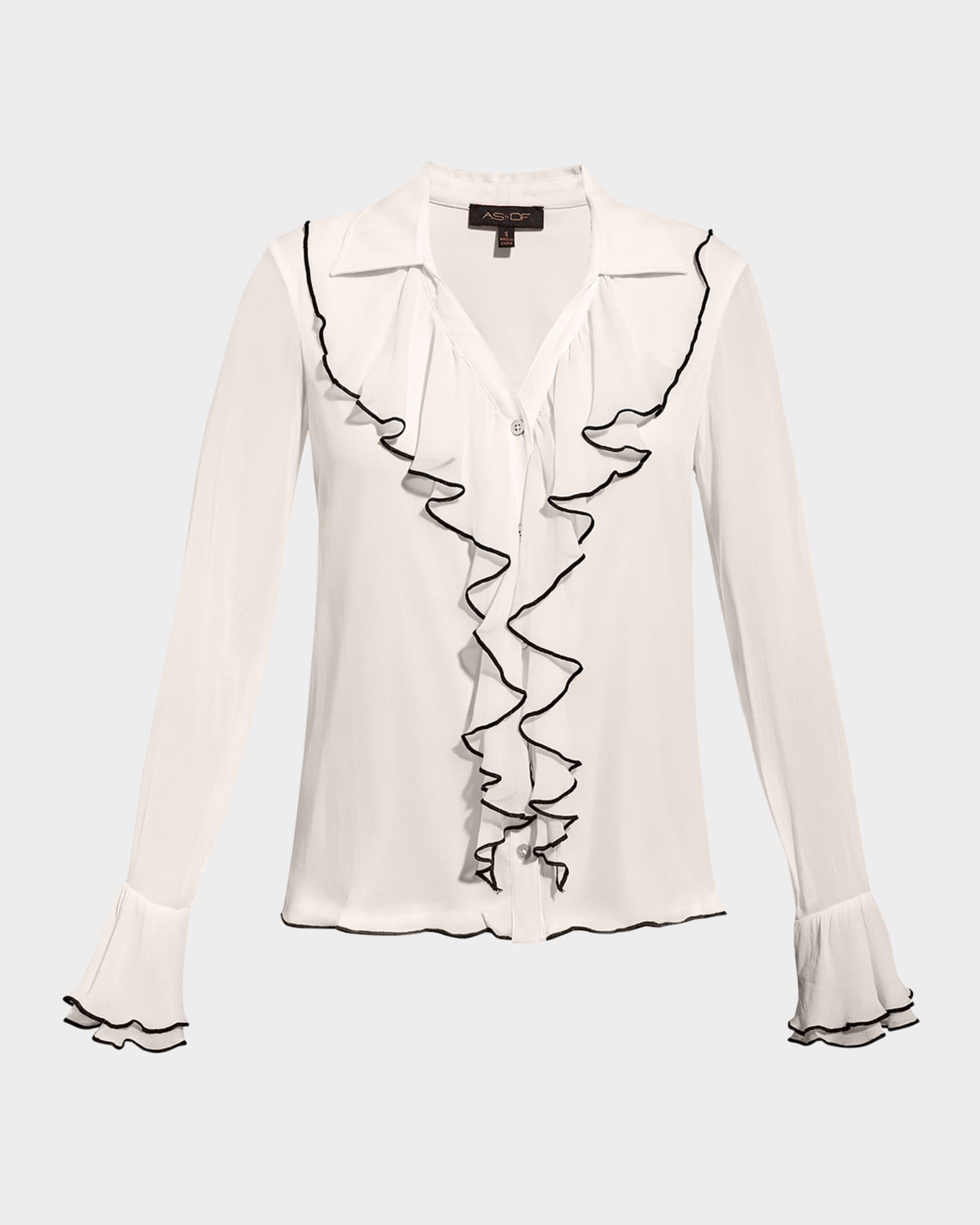 Nina Ruffle-Trim Blouse 0