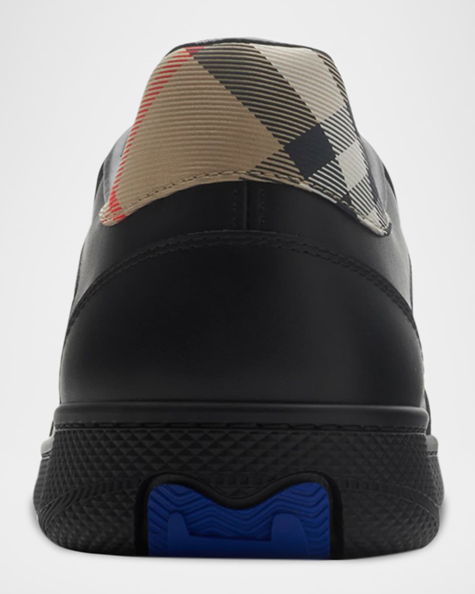 Men's Terrace Leather and Check Low-Top Sneakers 1