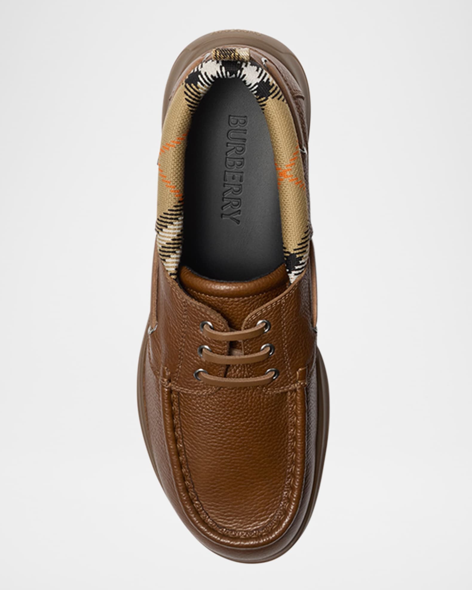 Burberry Men's Decker Leather Boat Shoes | Neiman Marcus