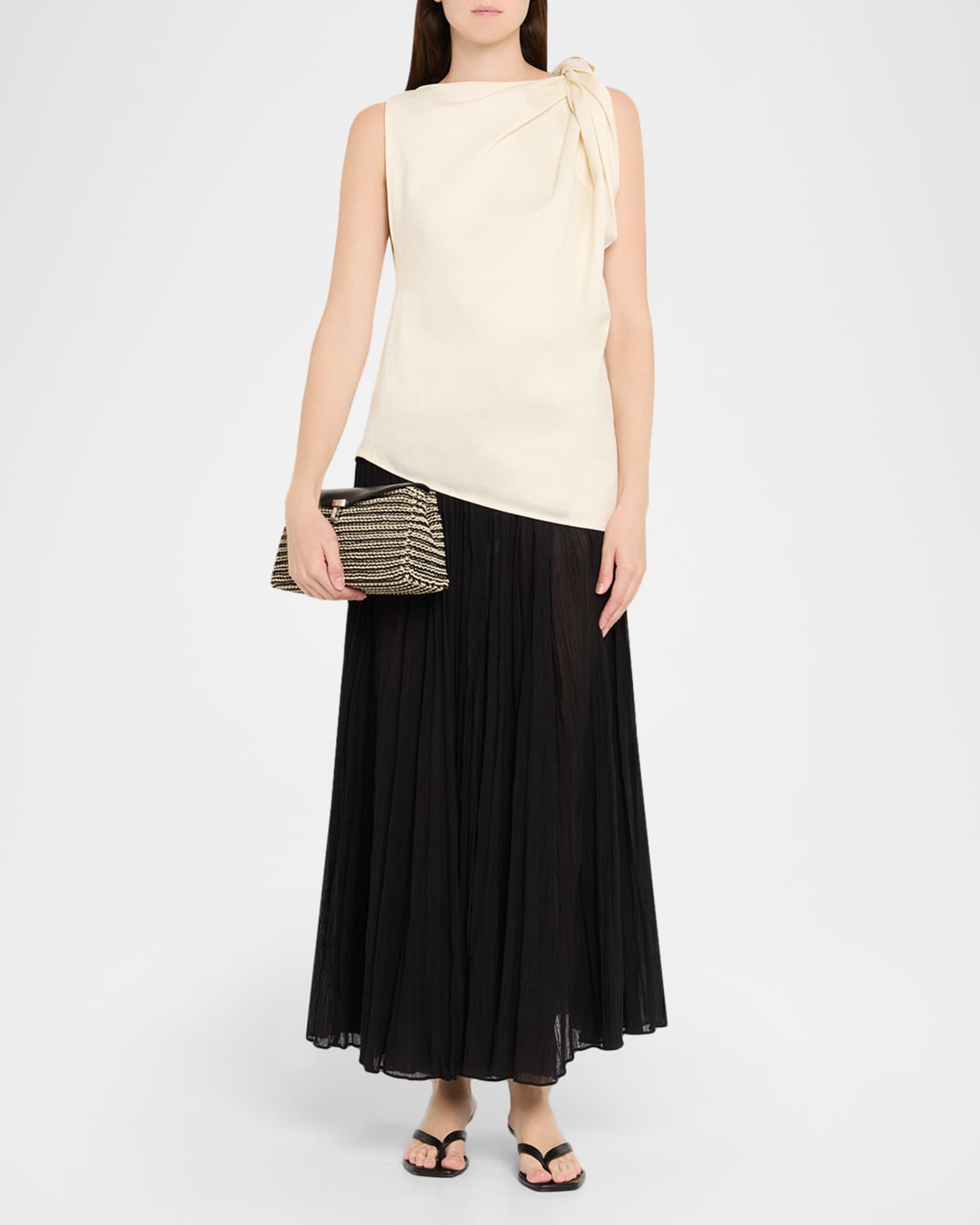 T-Lock Woven Leather Clutch Bag | Neiman Marcus