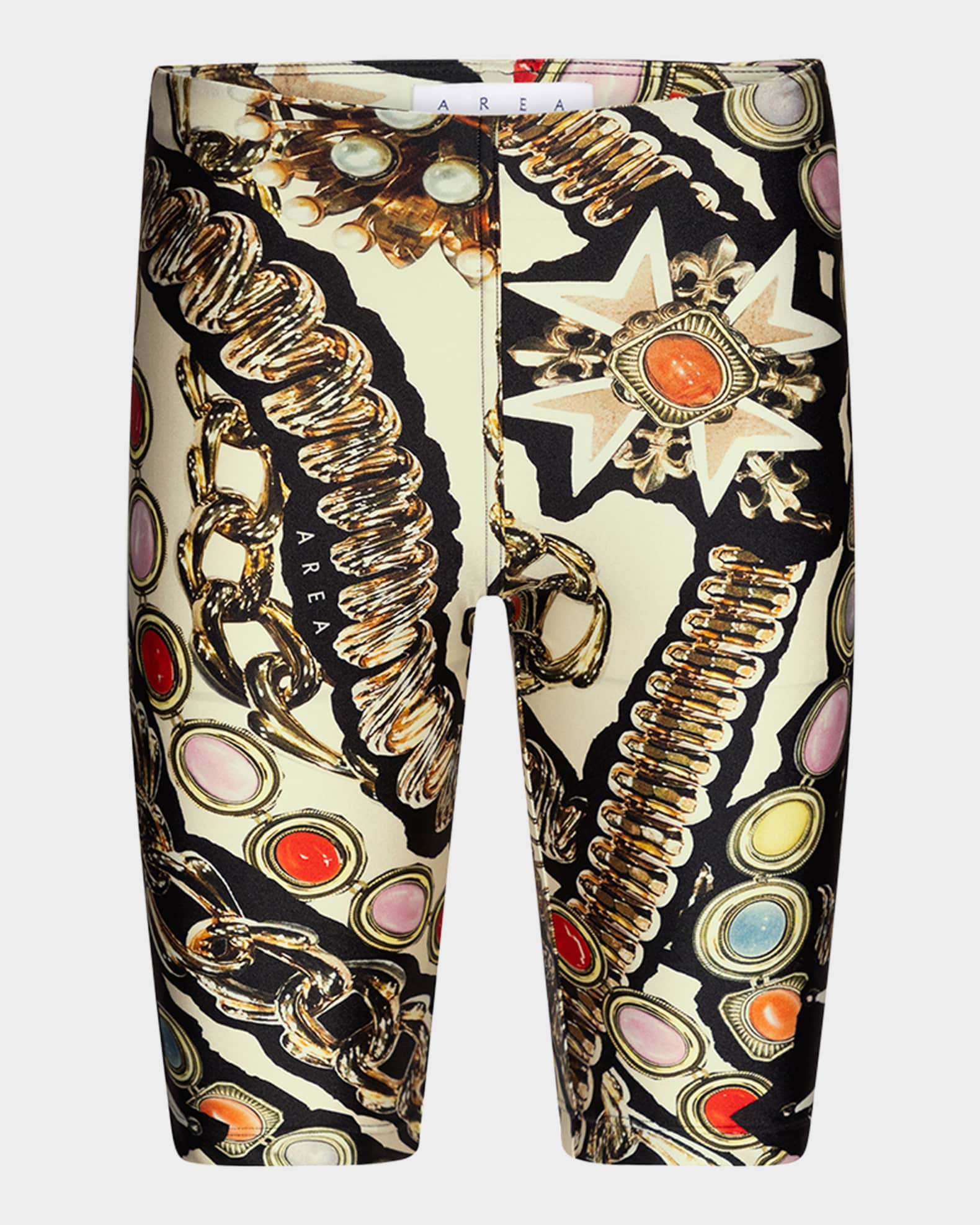 Gemstone Chain-Print Biker Shorts 0