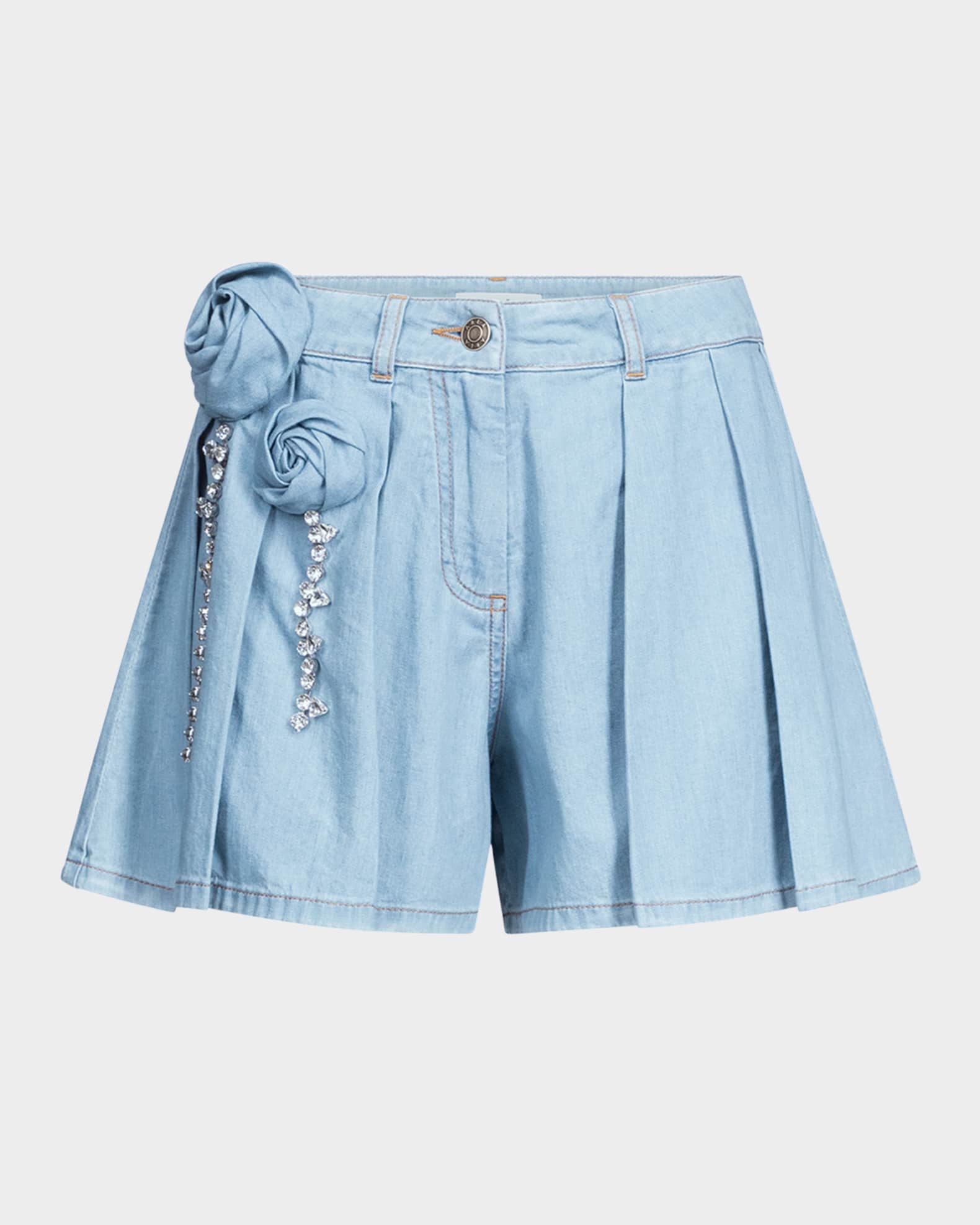 Crystal Rosette Pleated Skort 0