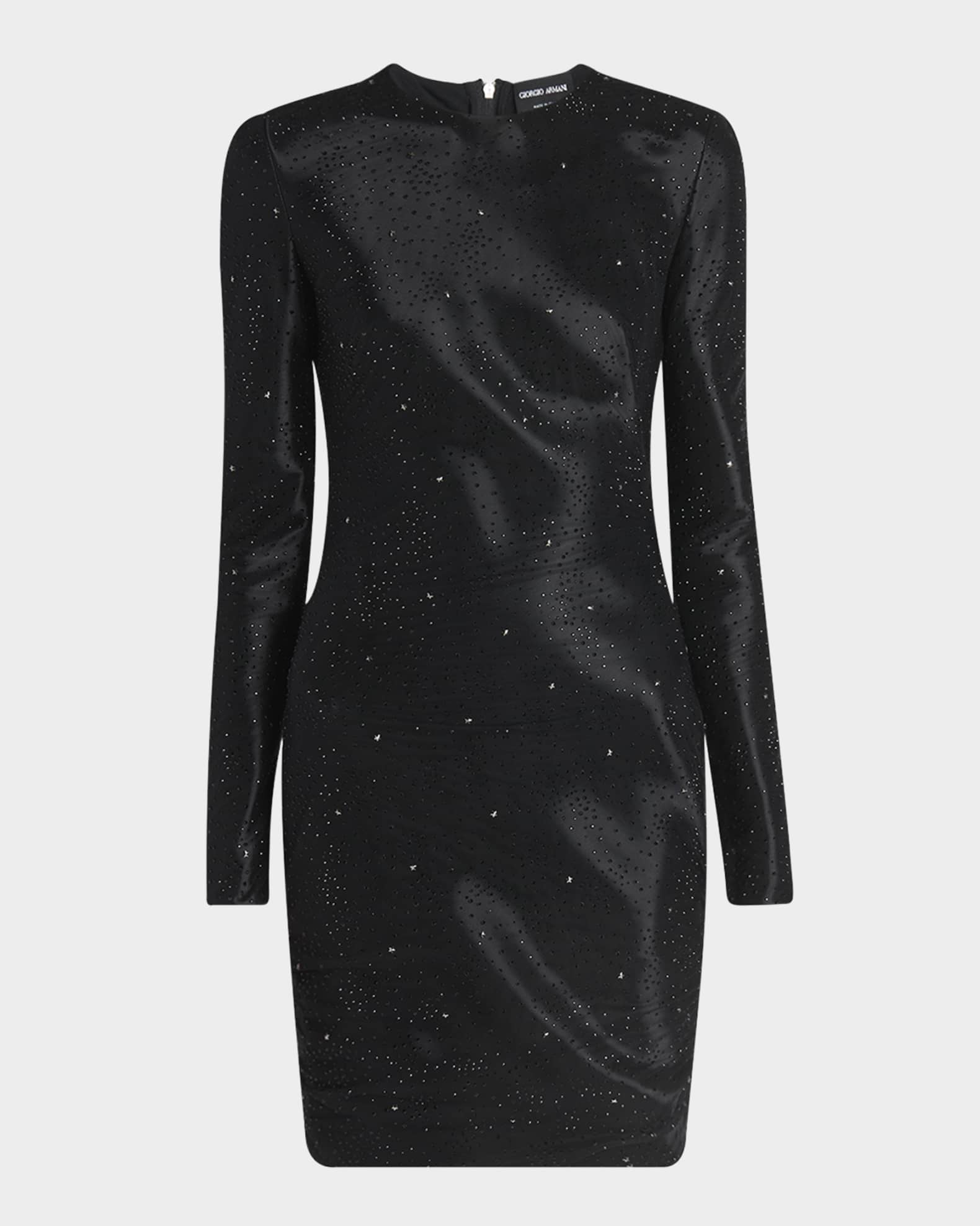 Star Embellished Long Sleeve Mini Dress 0