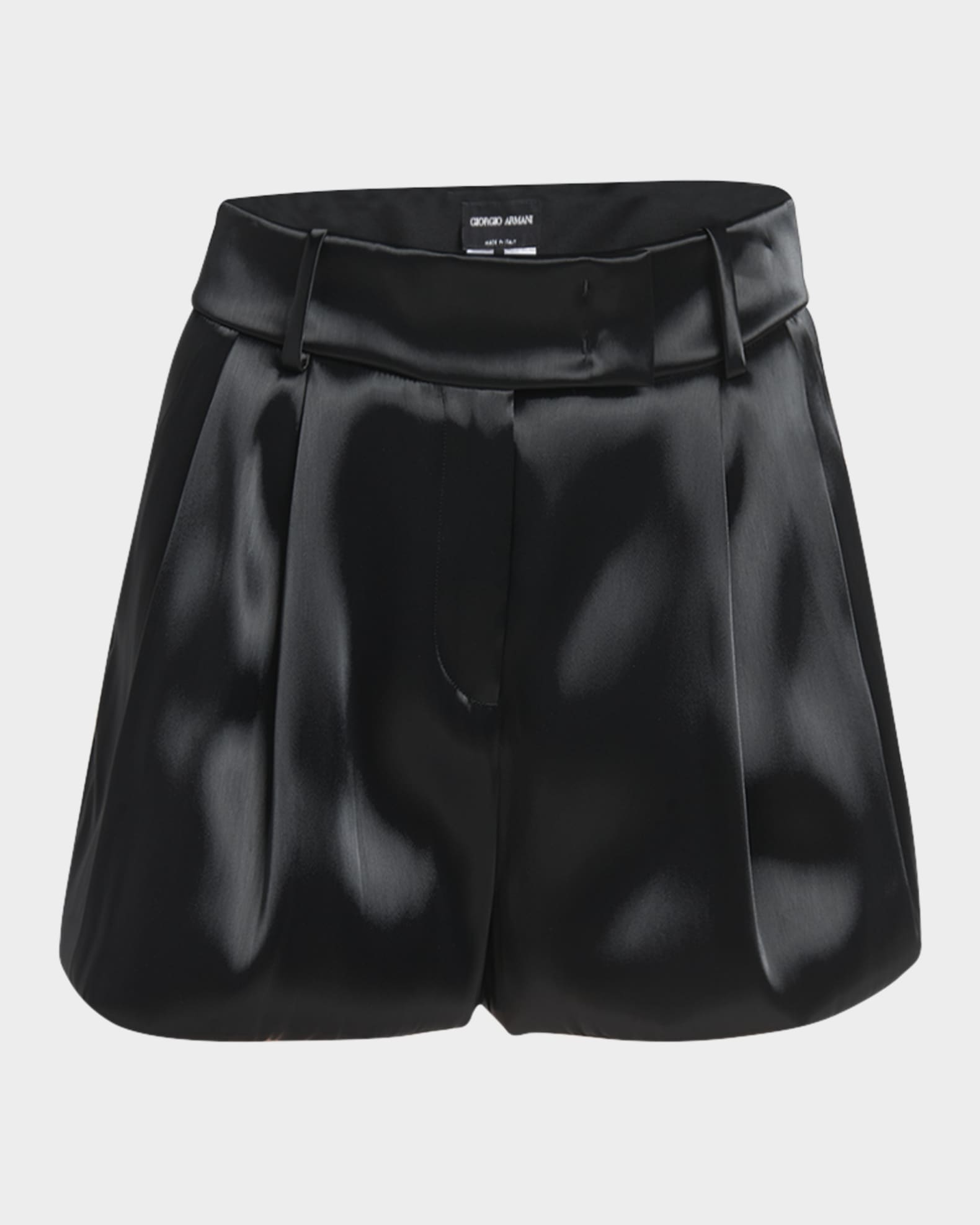 Pleated Liquid Silk Balloon Shorts 0