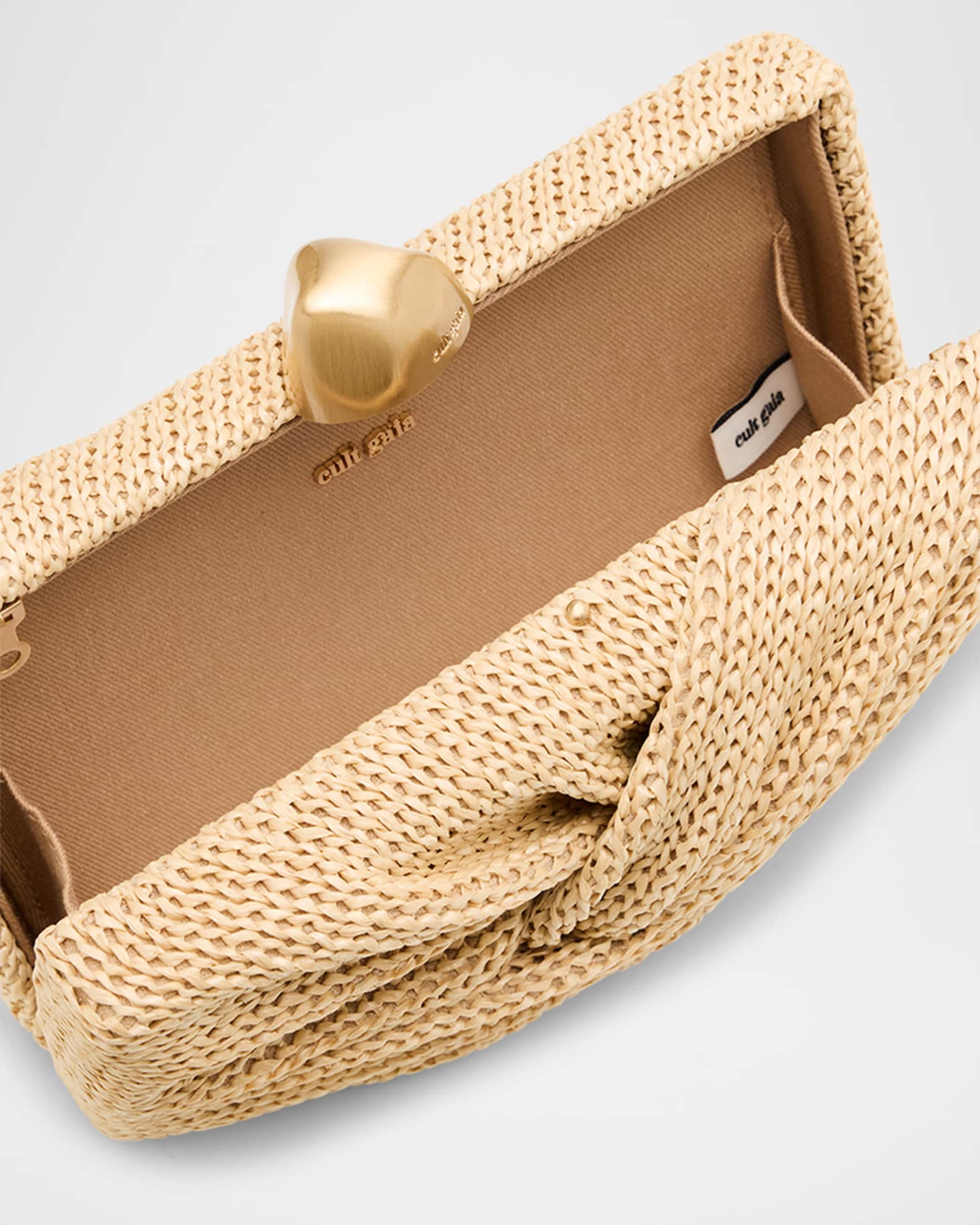 Cult Gaia Lisse Twisted Raffia Clutch Bag | Neiman Marcus